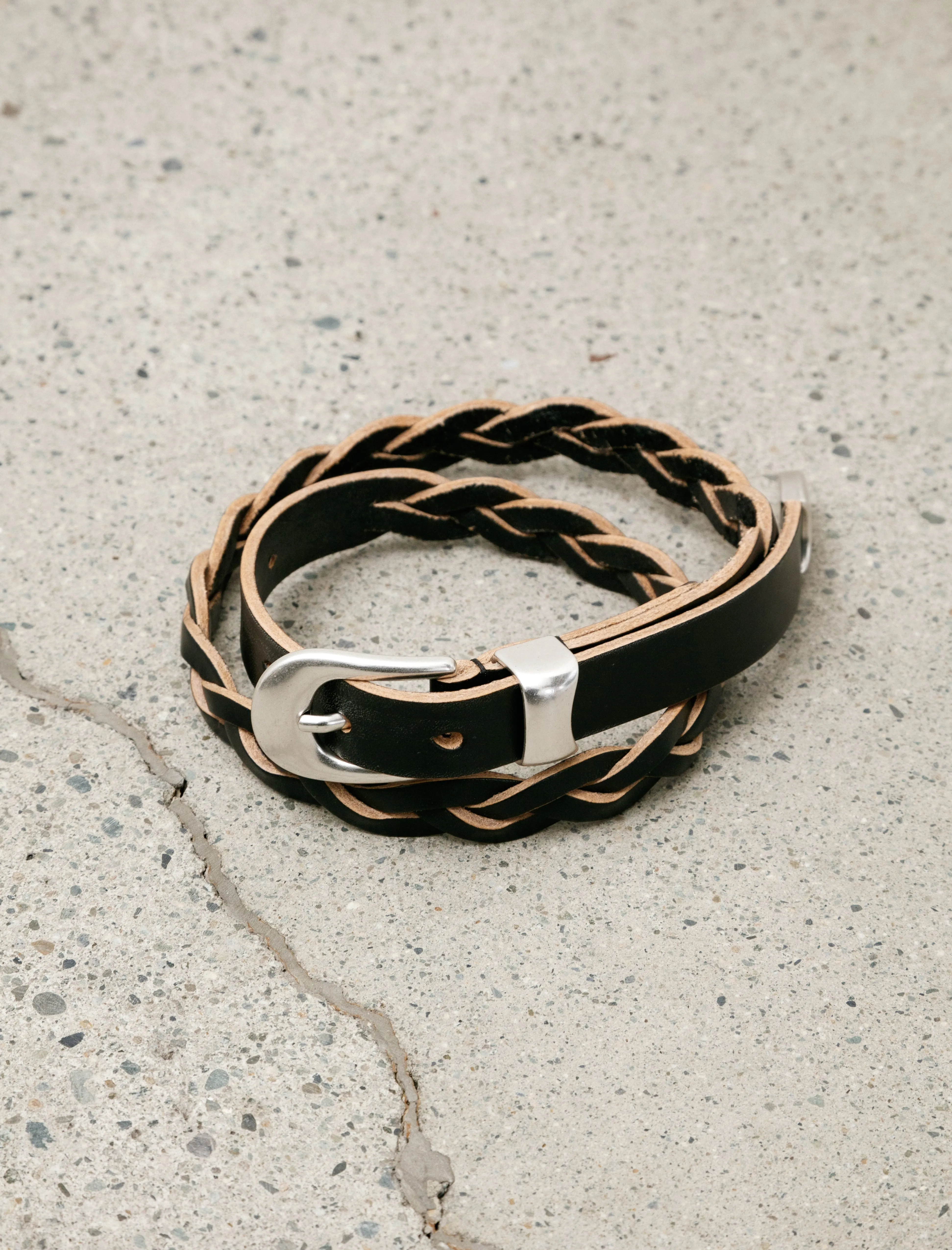 2cm Braided Belt Black Leather sold by SHOP NEIGHBOR