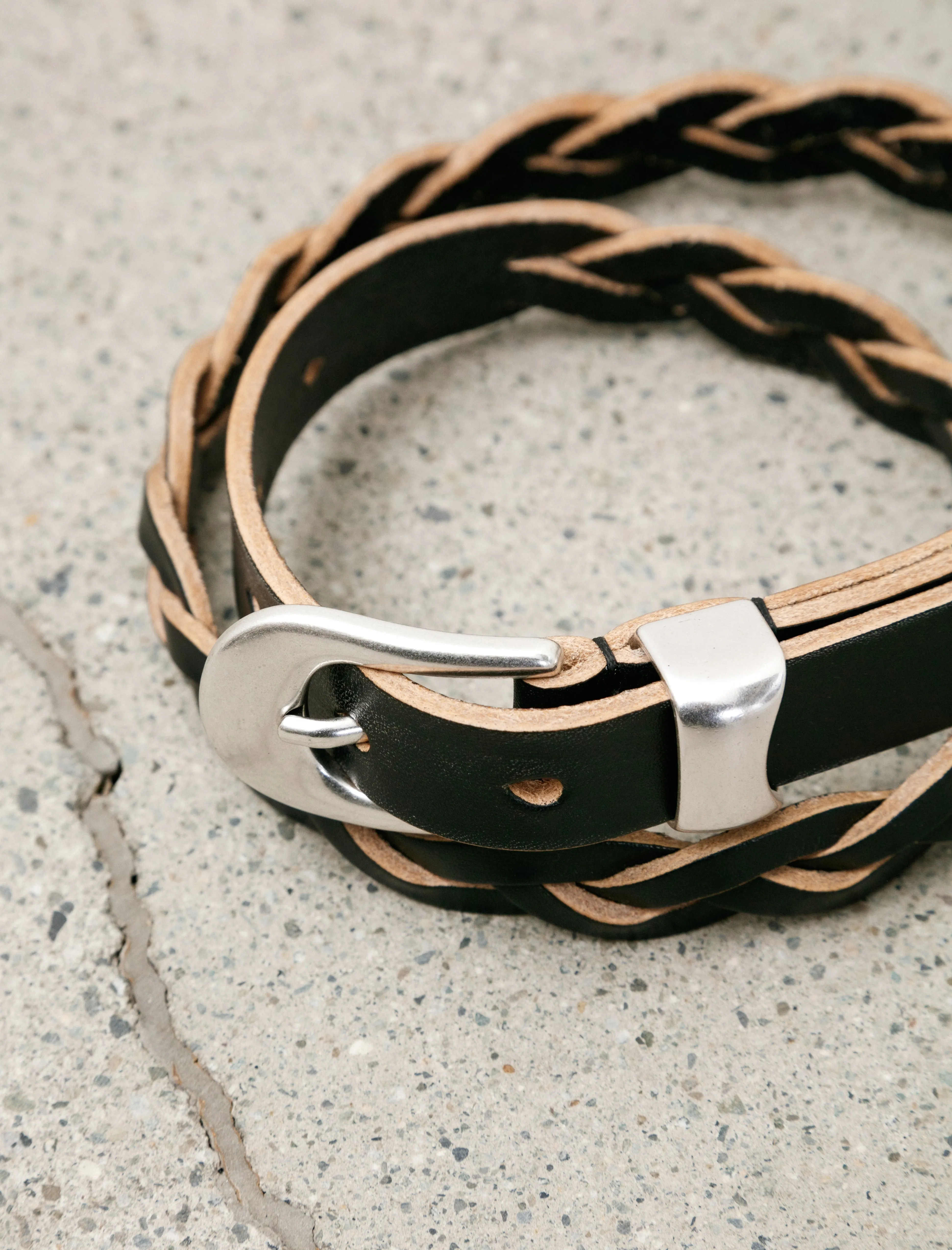 2cm Braided Belt Black Leather sold by SHOP NEIGHBOR product image thumbnail 2