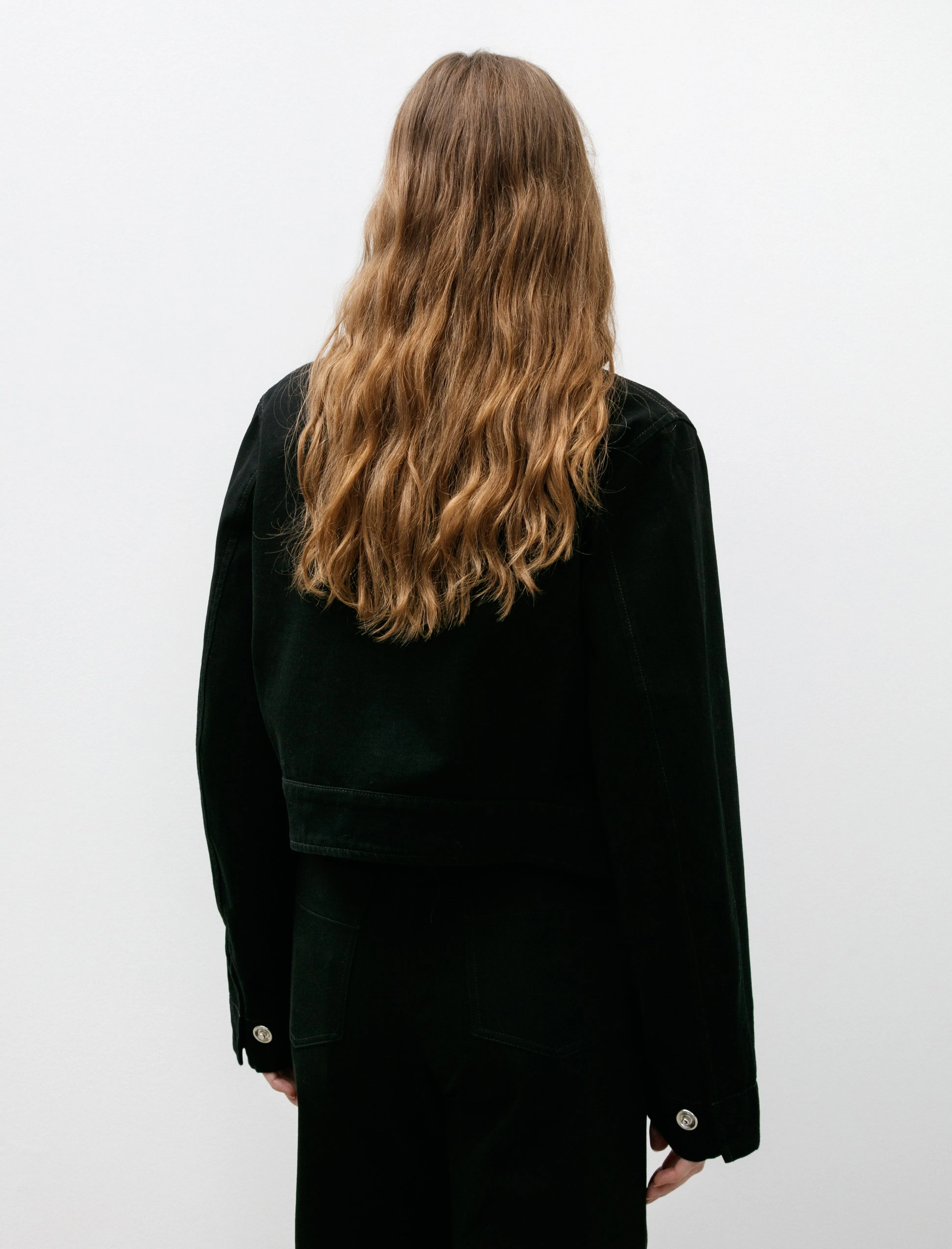 Two Pocket Cropped Jacket Black Denim sold by SHOP NEIGHBOR product image thumbnail 5