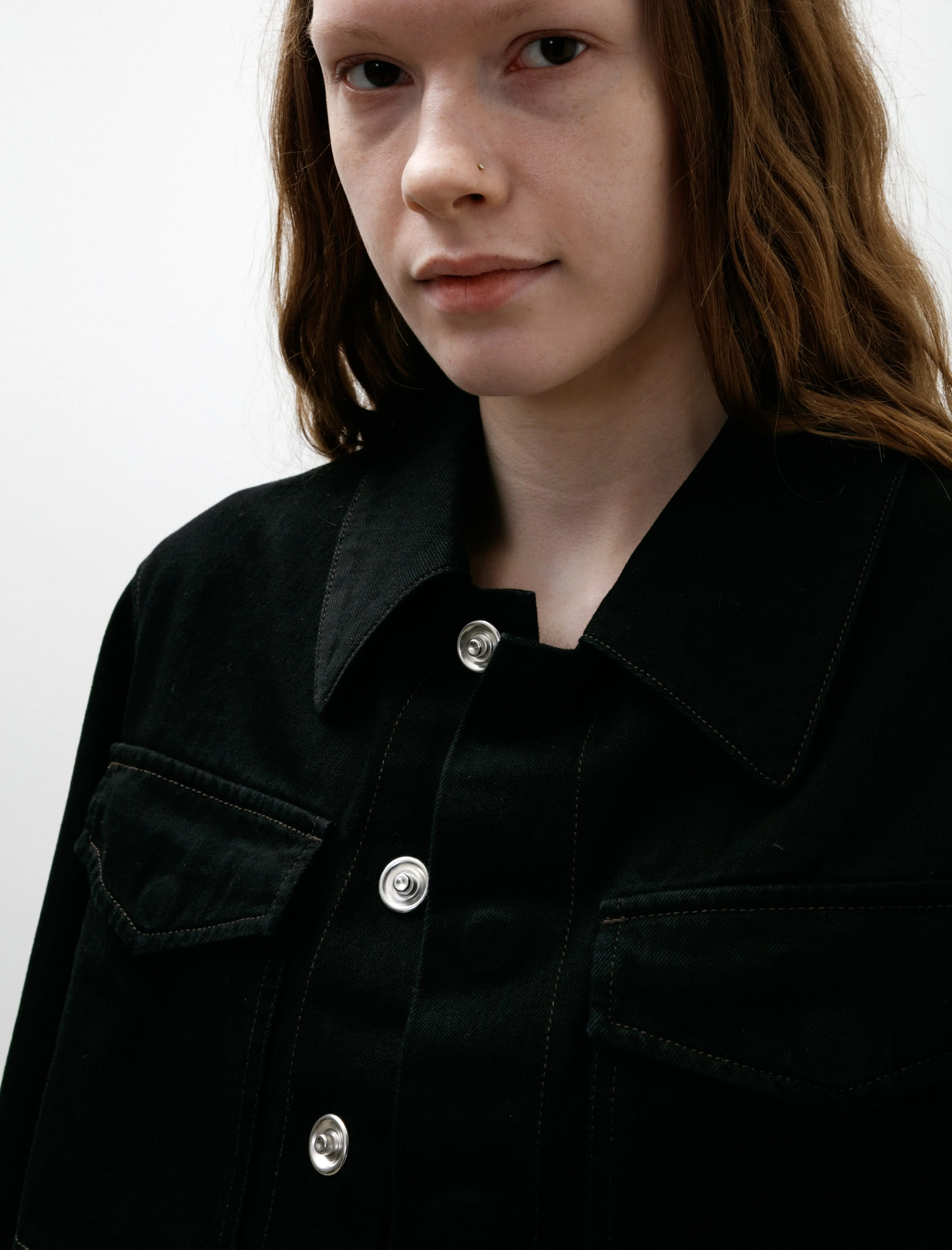 Two Pocket Cropped Jacket Black Denim sold by SHOP NEIGHBOR product image thumbnail 3