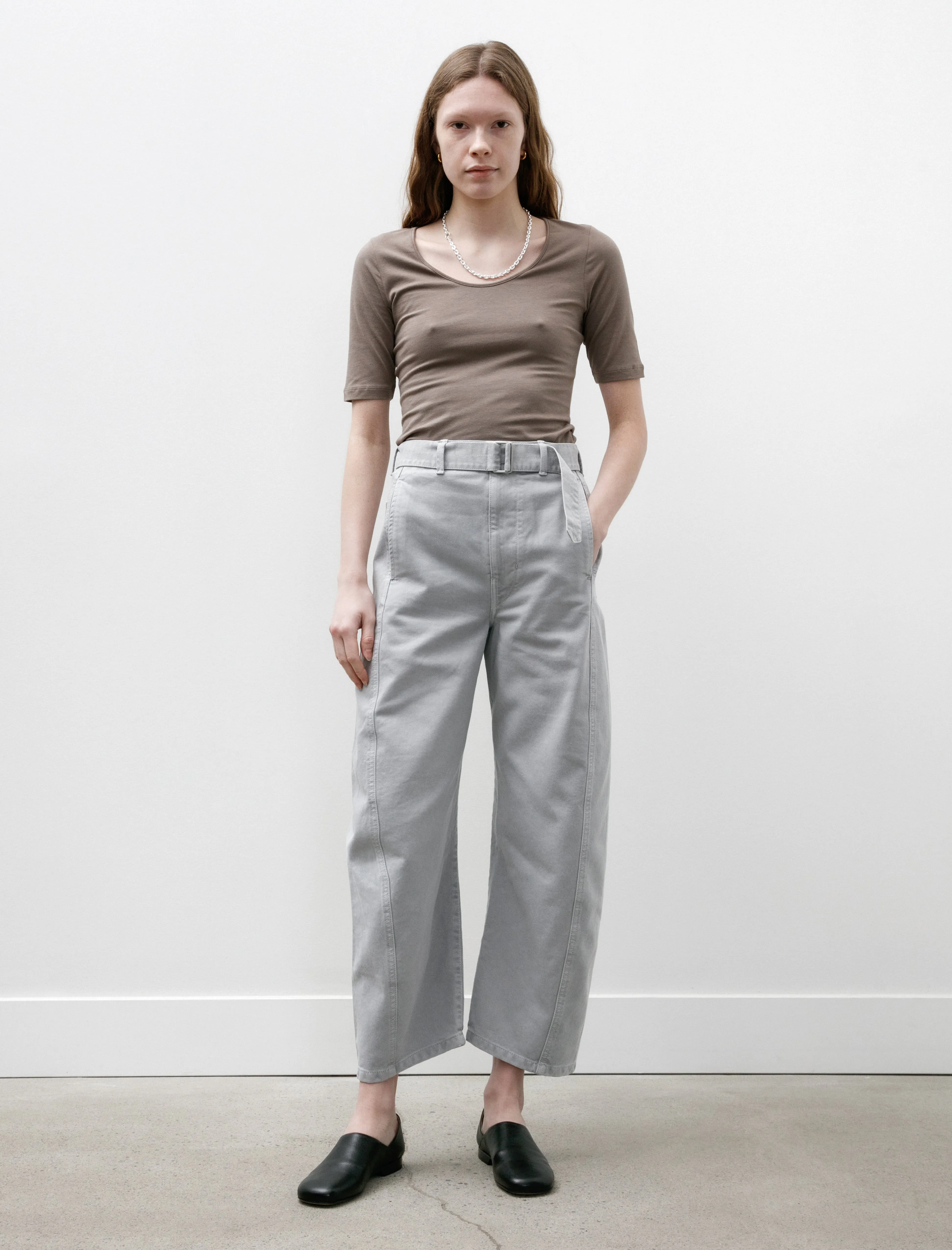 Twisted Belted Pants Snowy Blue Grey Denim sold by SHOP NEIGHBOR product image thumbnail 3