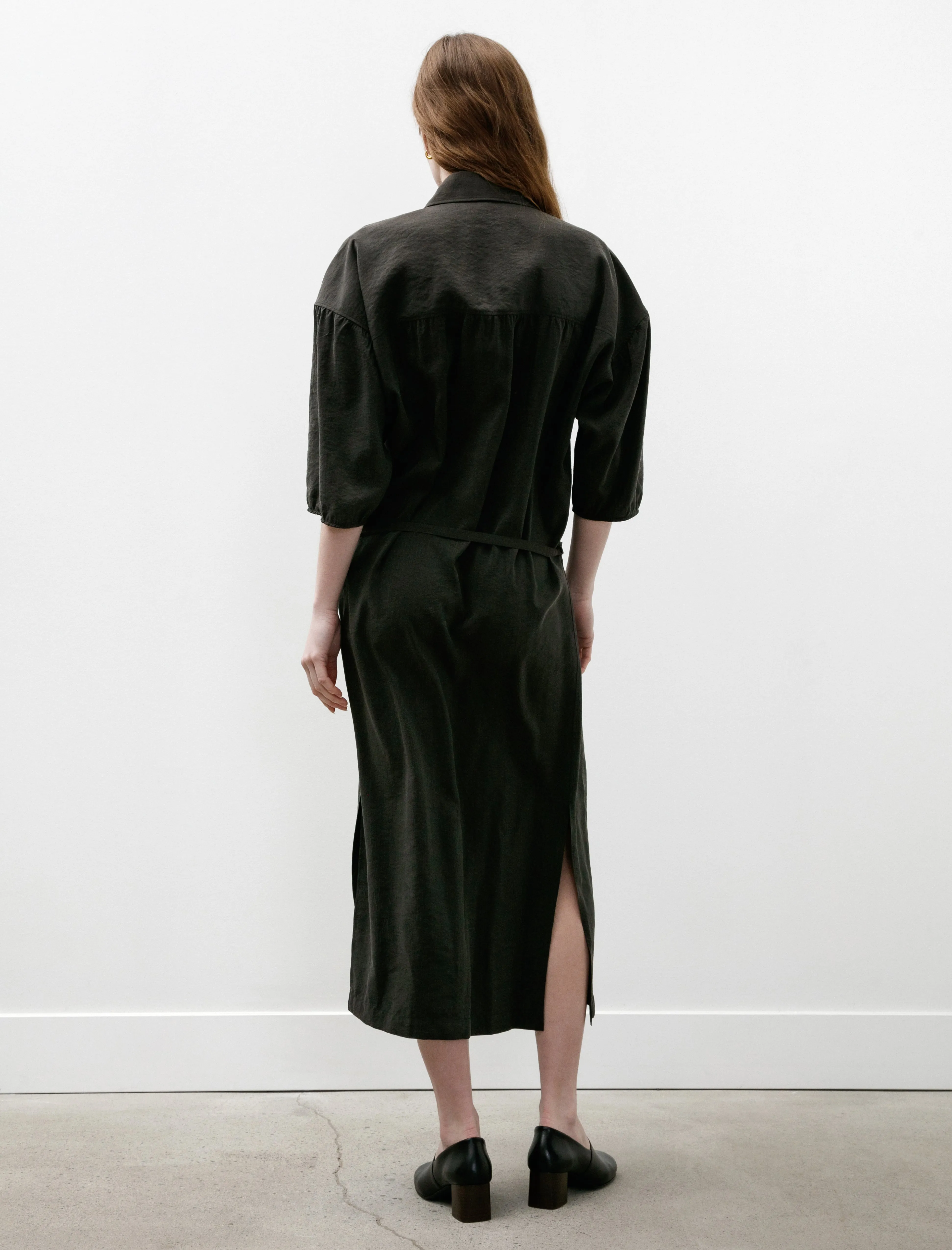 Asymmetrical Shirt Dress Dark Espresso sold by SHOP NEIGHBOR product image thumbnail 4