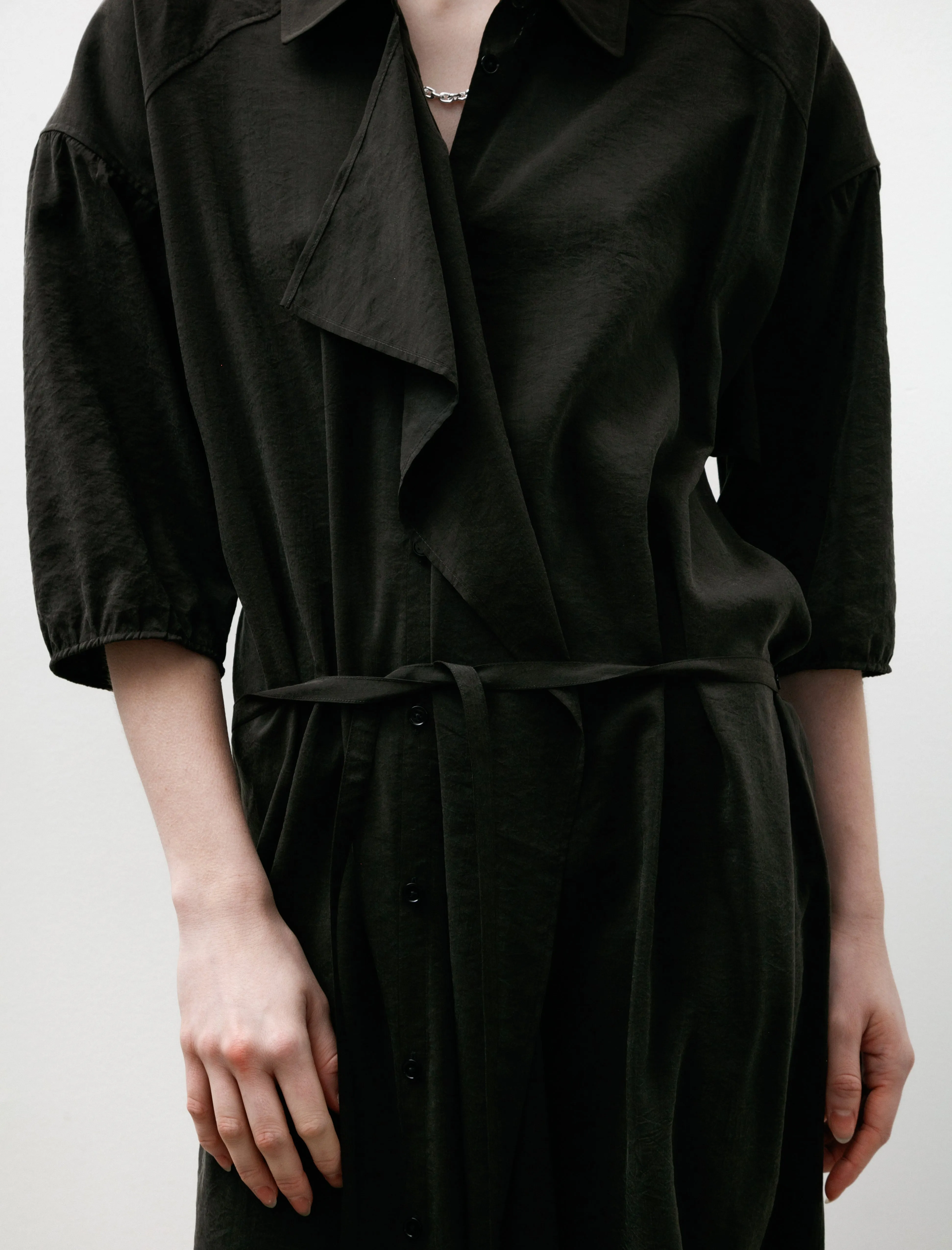 Asymmetrical Shirt Dress Dark Espresso sold by SHOP NEIGHBOR product image thumbnail 3