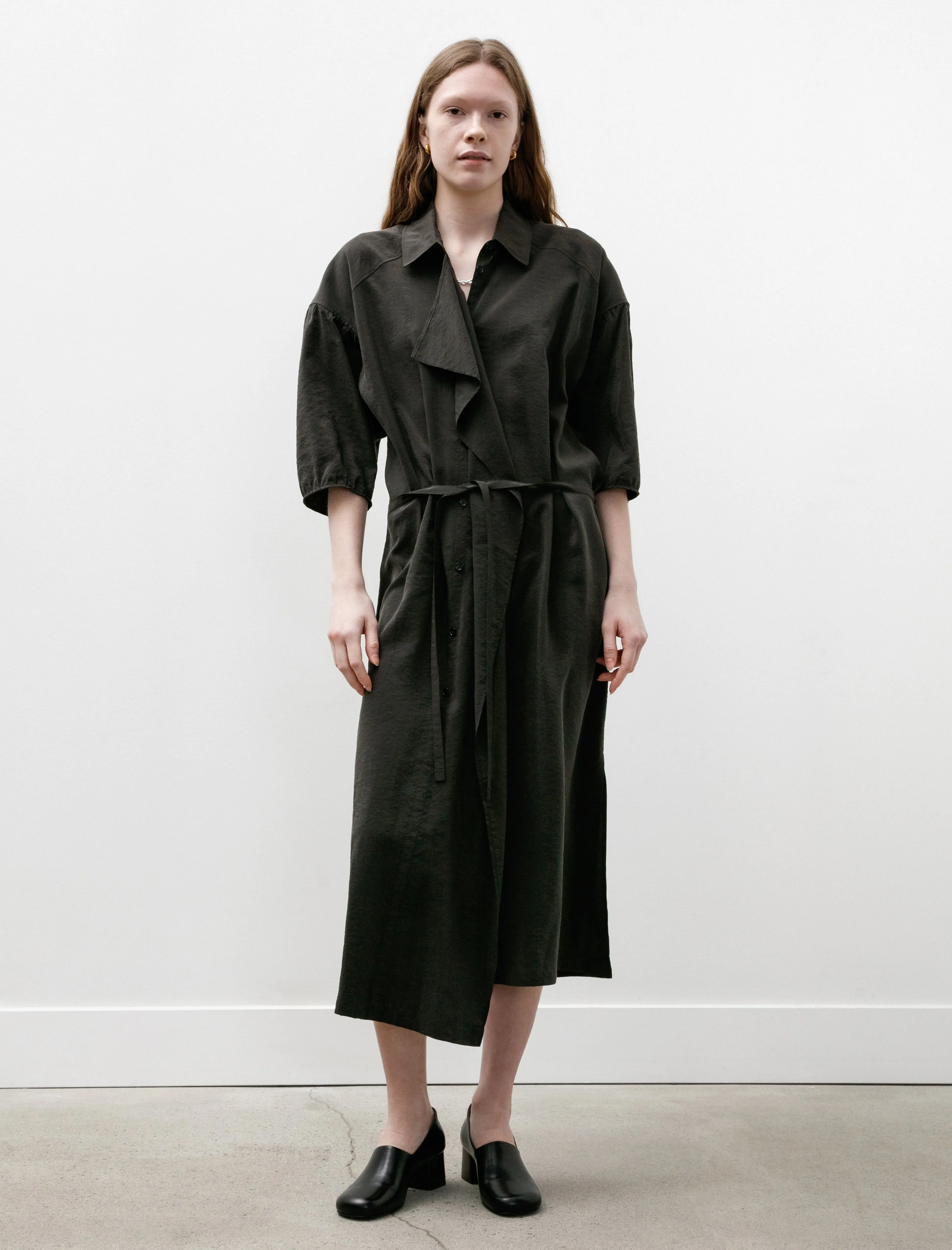 Asymmetrical Shirt Dress Dark Espresso sold by SHOP NEIGHBOR