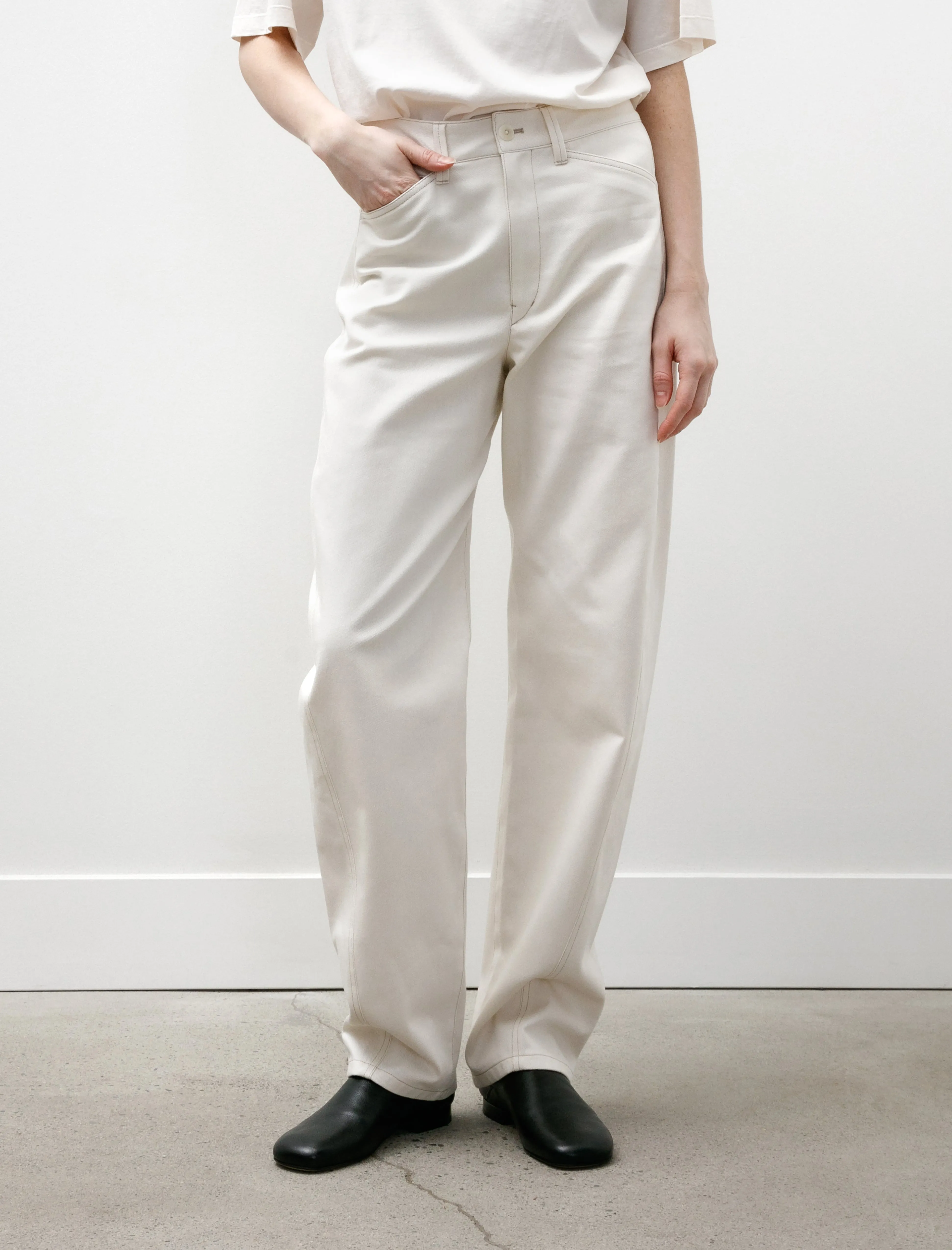 Five Pocket Twisted Pants Creamy White sold by SHOP NEIGHBOR product image thumbnail 2