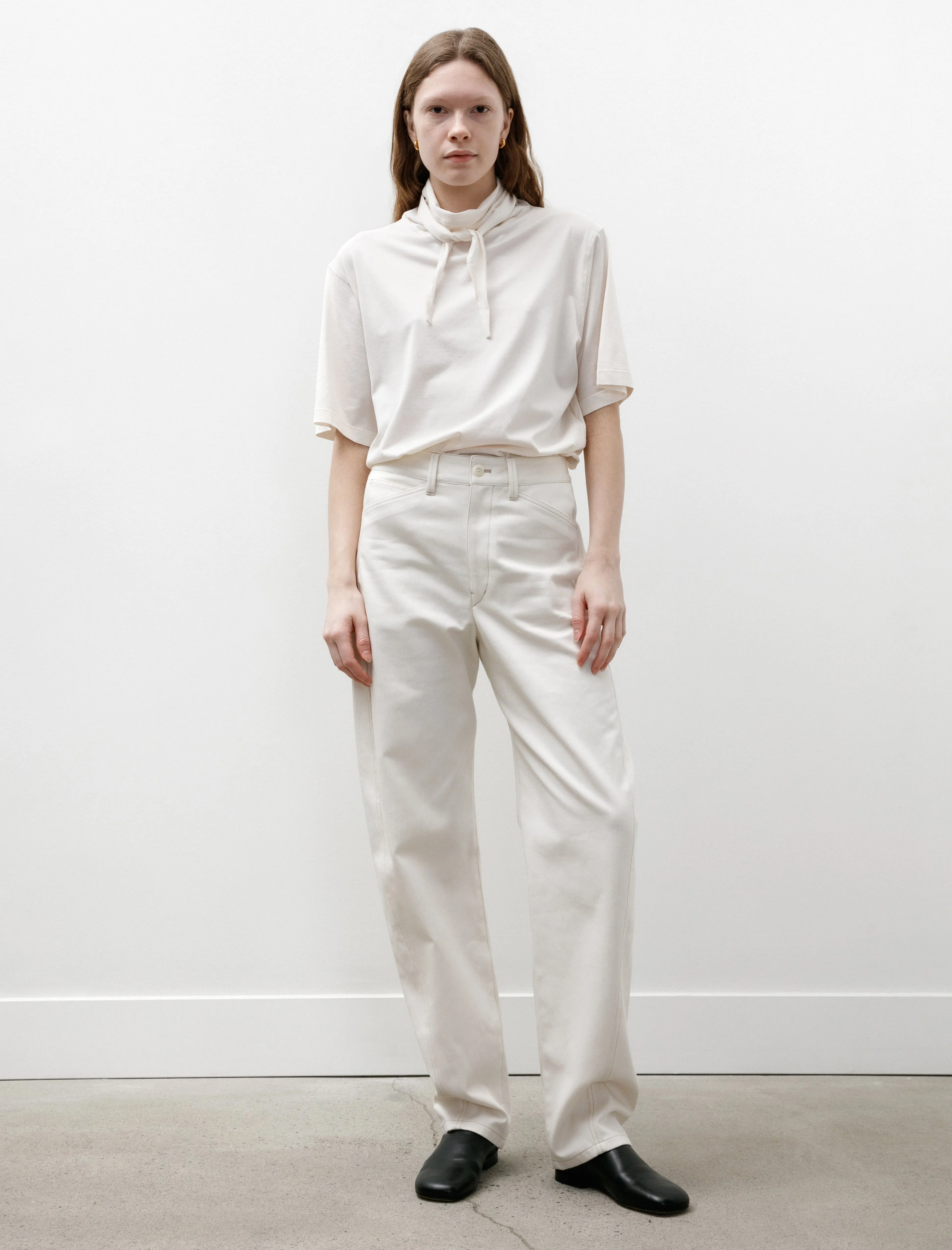 Five Pocket Twisted Pants Creamy White sold by SHOP NEIGHBOR