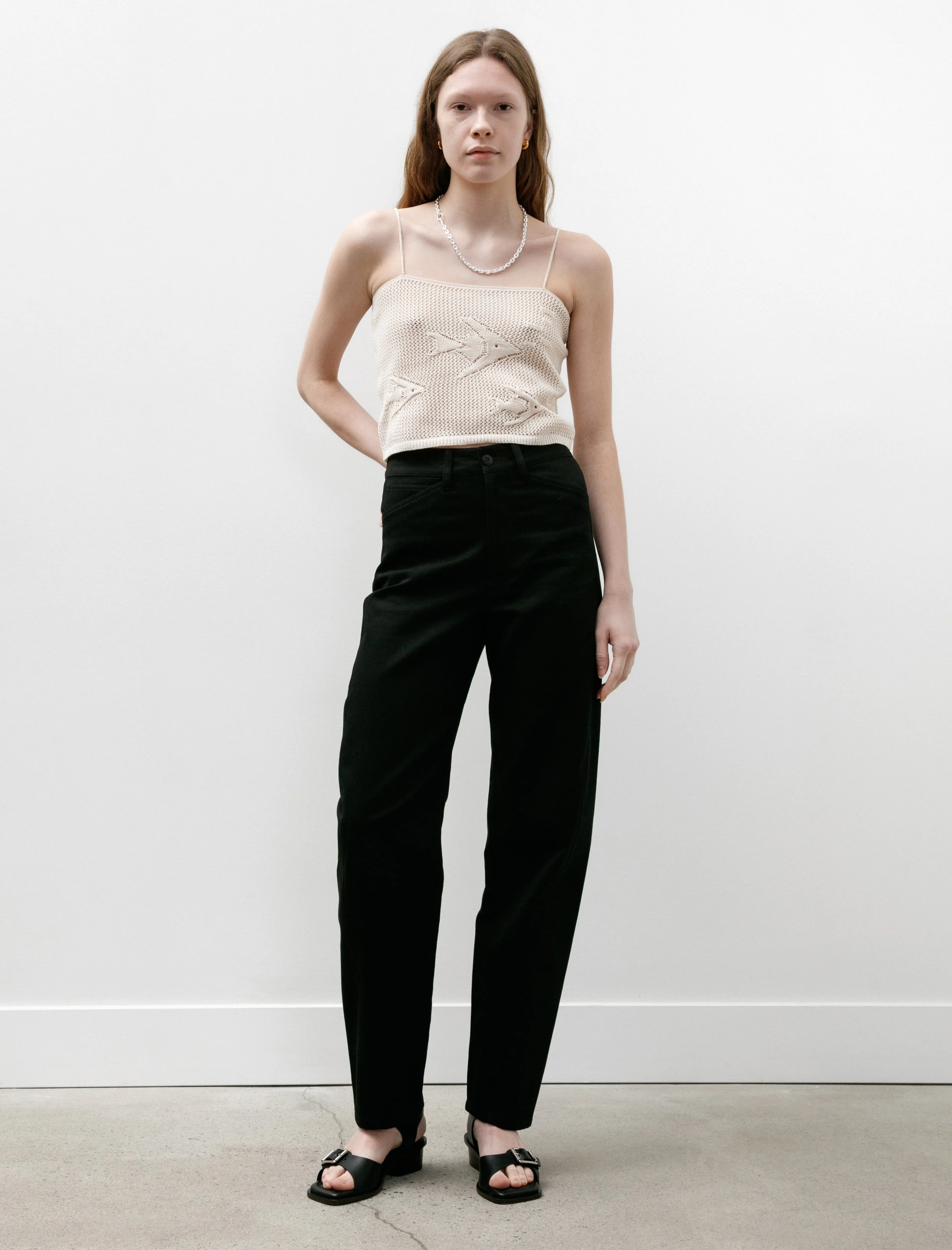 Five Pocket Twisted Pants Black sold by SHOP NEIGHBOR