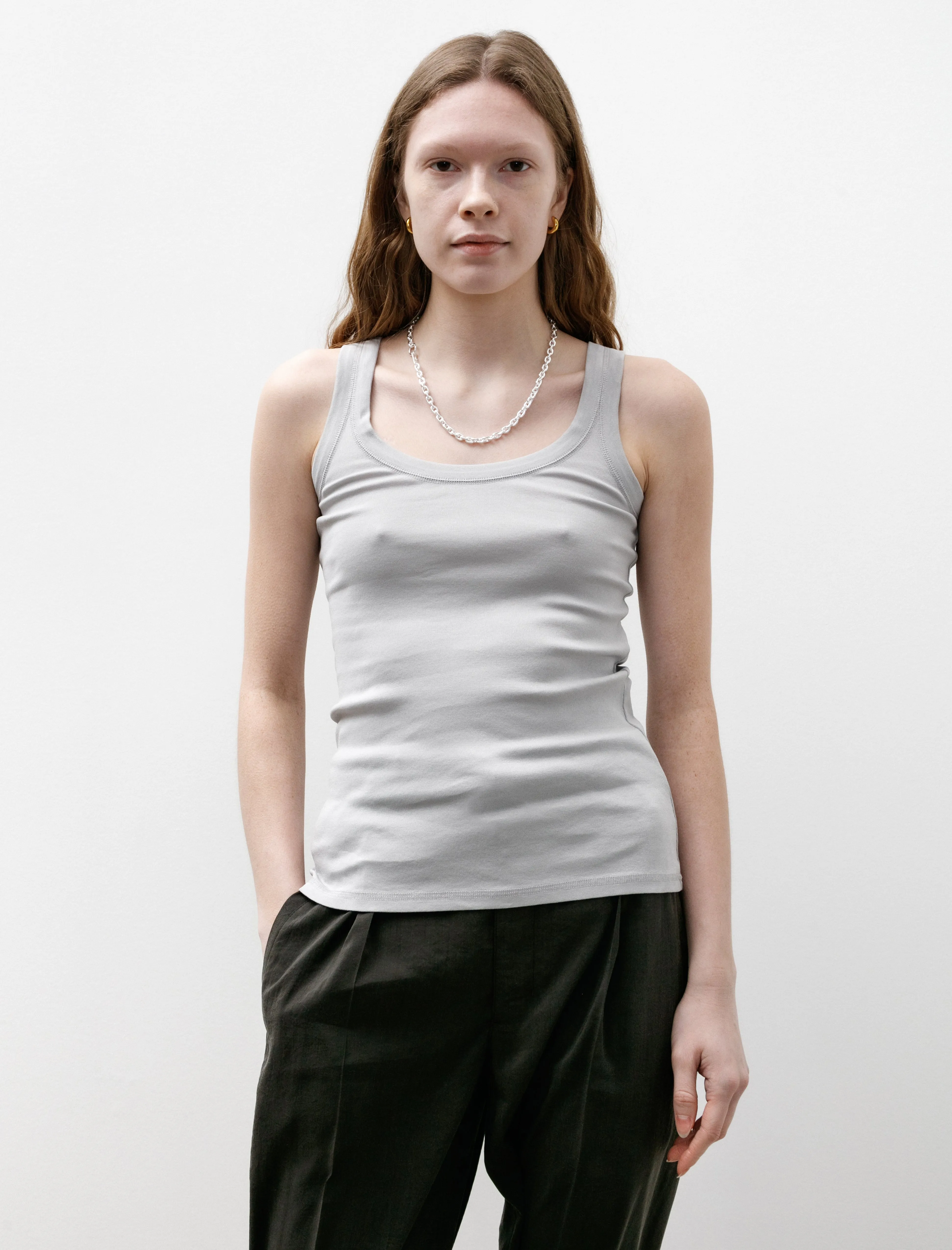 Rib Tank Top Blue Grey sold by SHOP NEIGHBOR