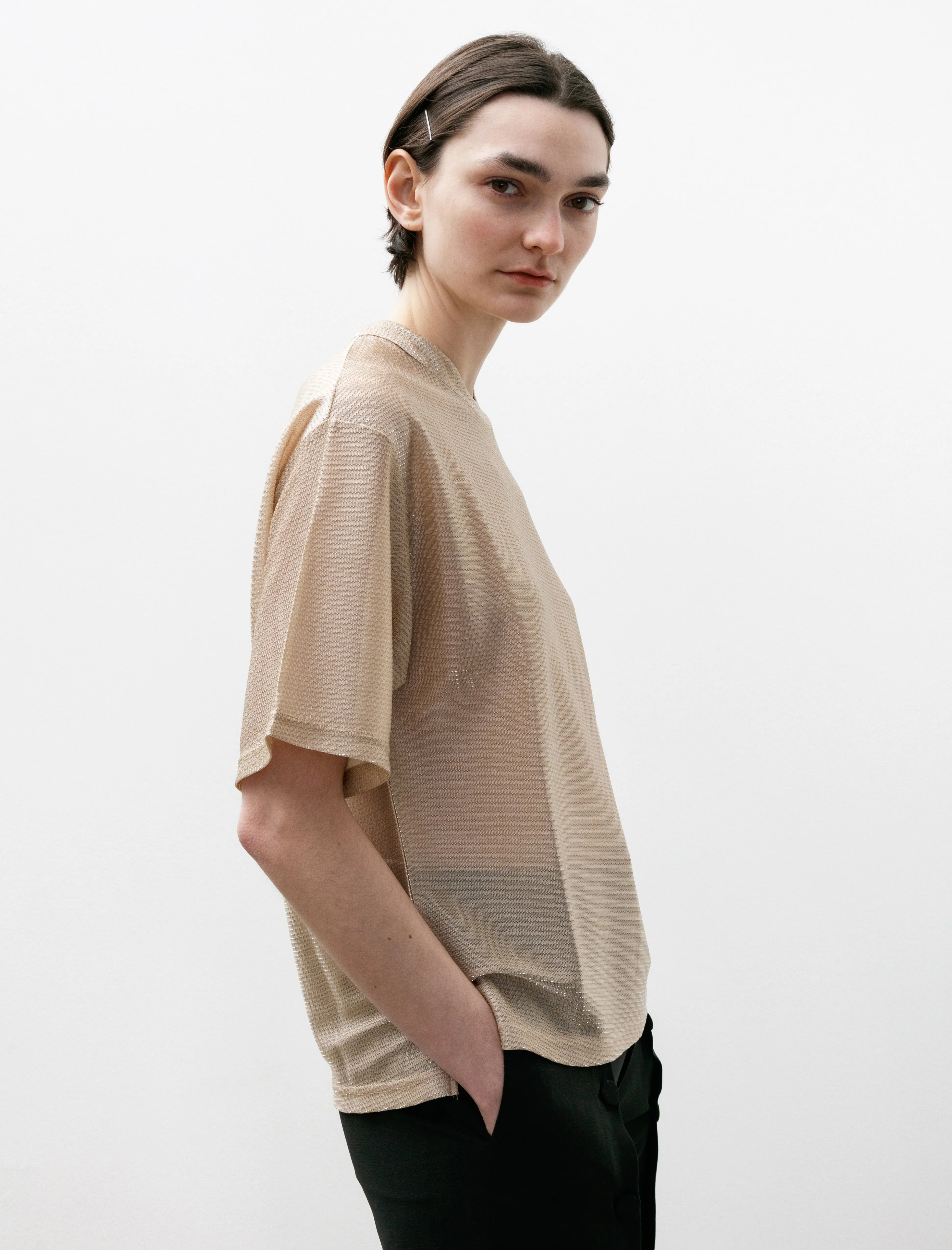 Glitter Jersey T-Shirt Beige sold by SHOP NEIGHBOR product image thumbnail 3