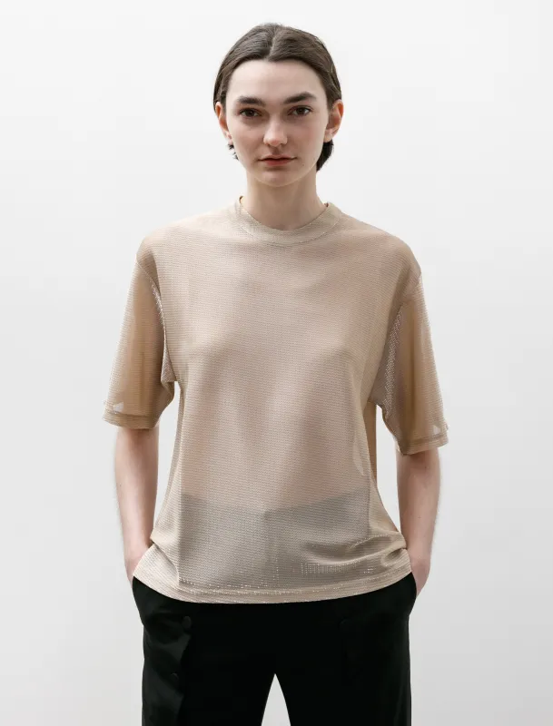 Glitter Jersey T-Shirt Beige made by SHOP NEIGHBOR