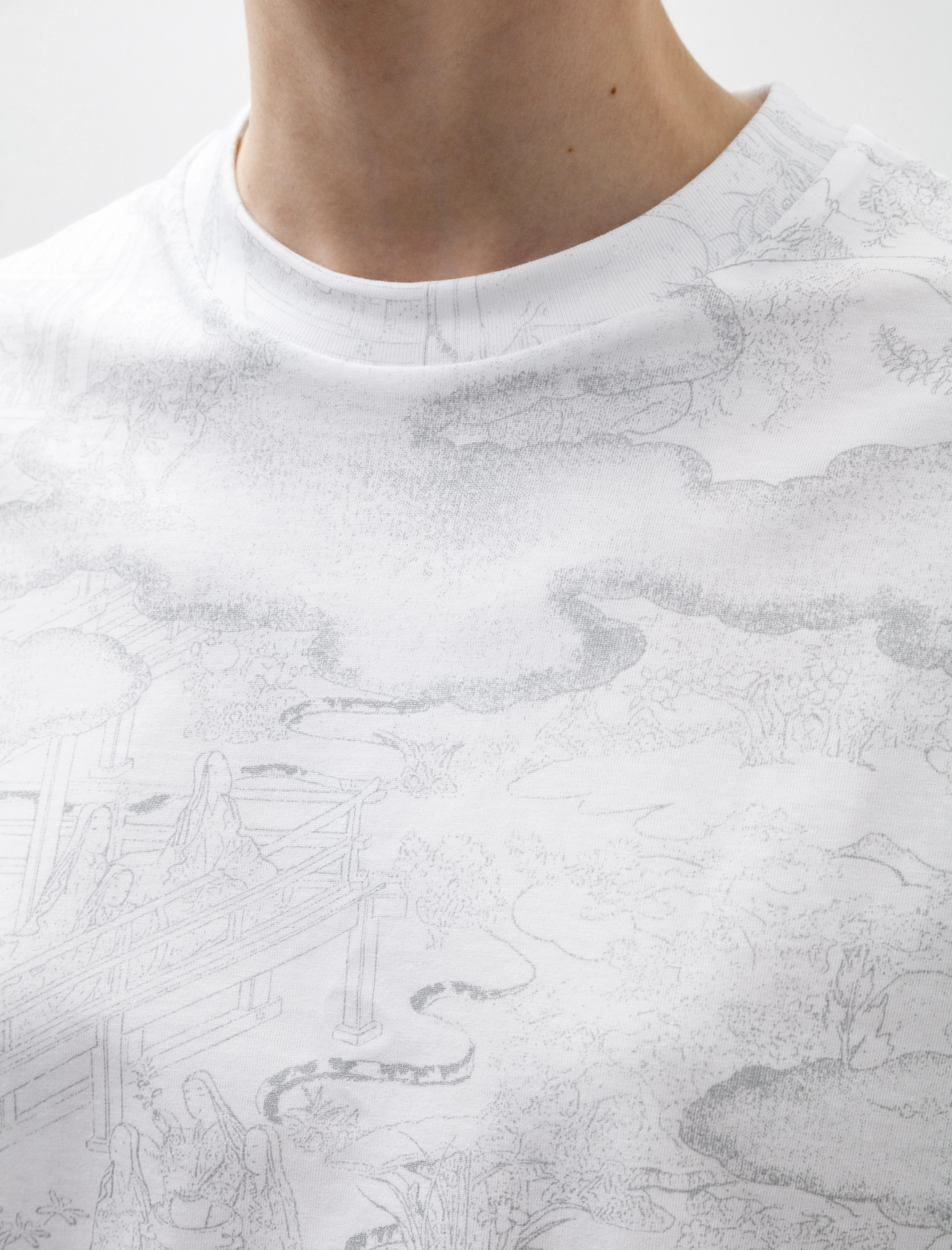 Japanese Printed T-Shirt White sold by SHOP NEIGHBOR product image thumbnail 5