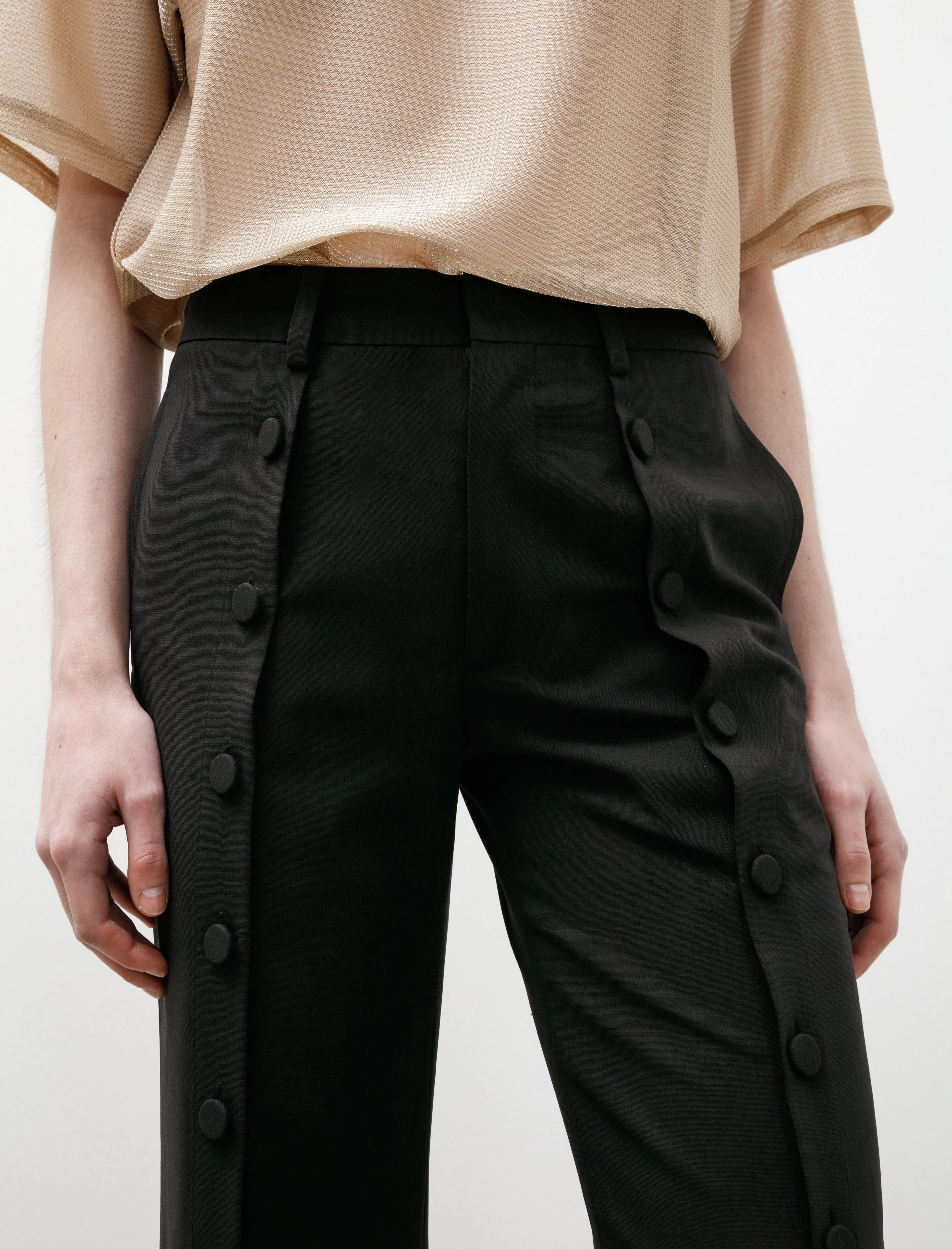 Buttoned Trousers Black sold by SHOP NEIGHBOR product image thumbnail 3