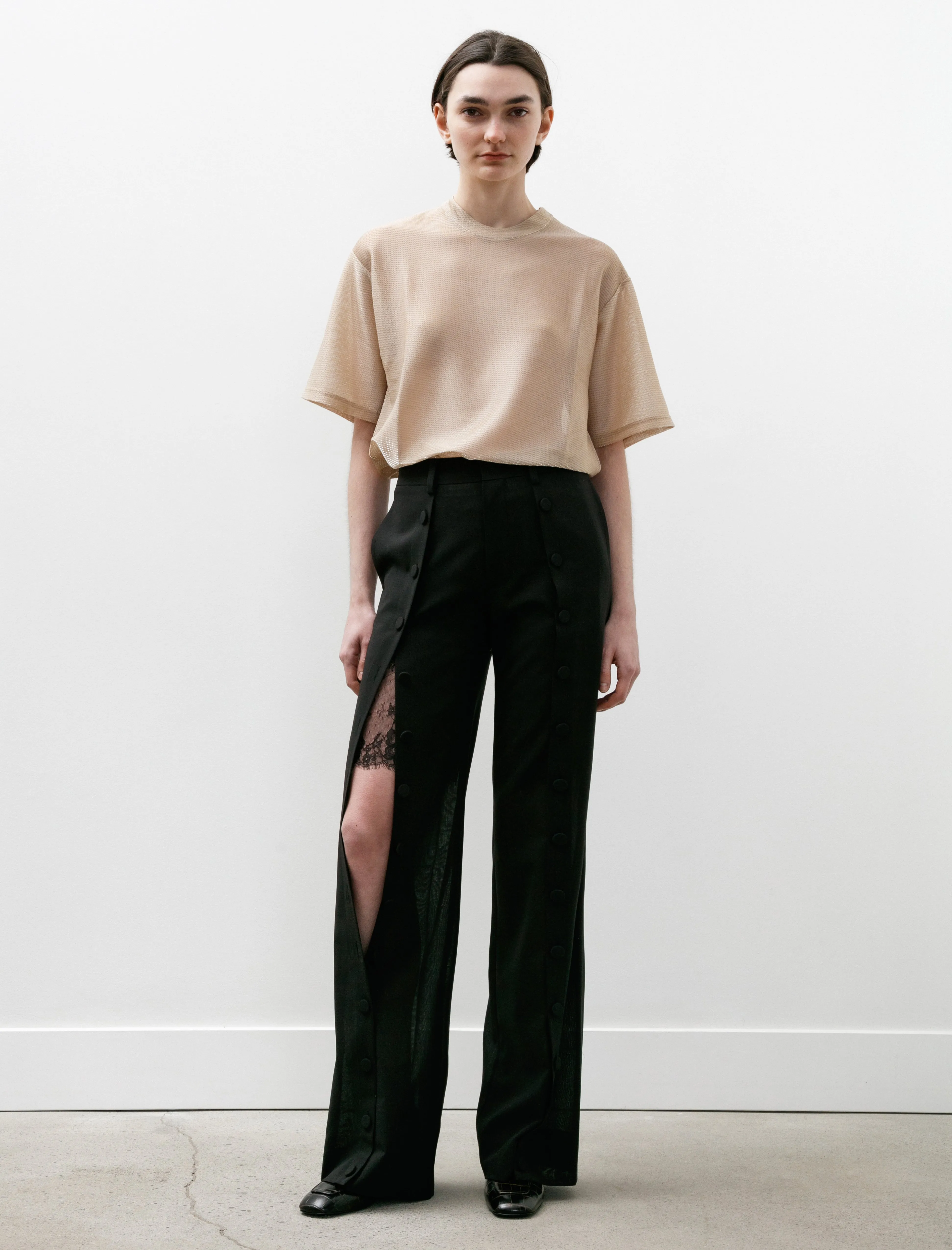Buttoned Trousers Black sold by SHOP NEIGHBOR