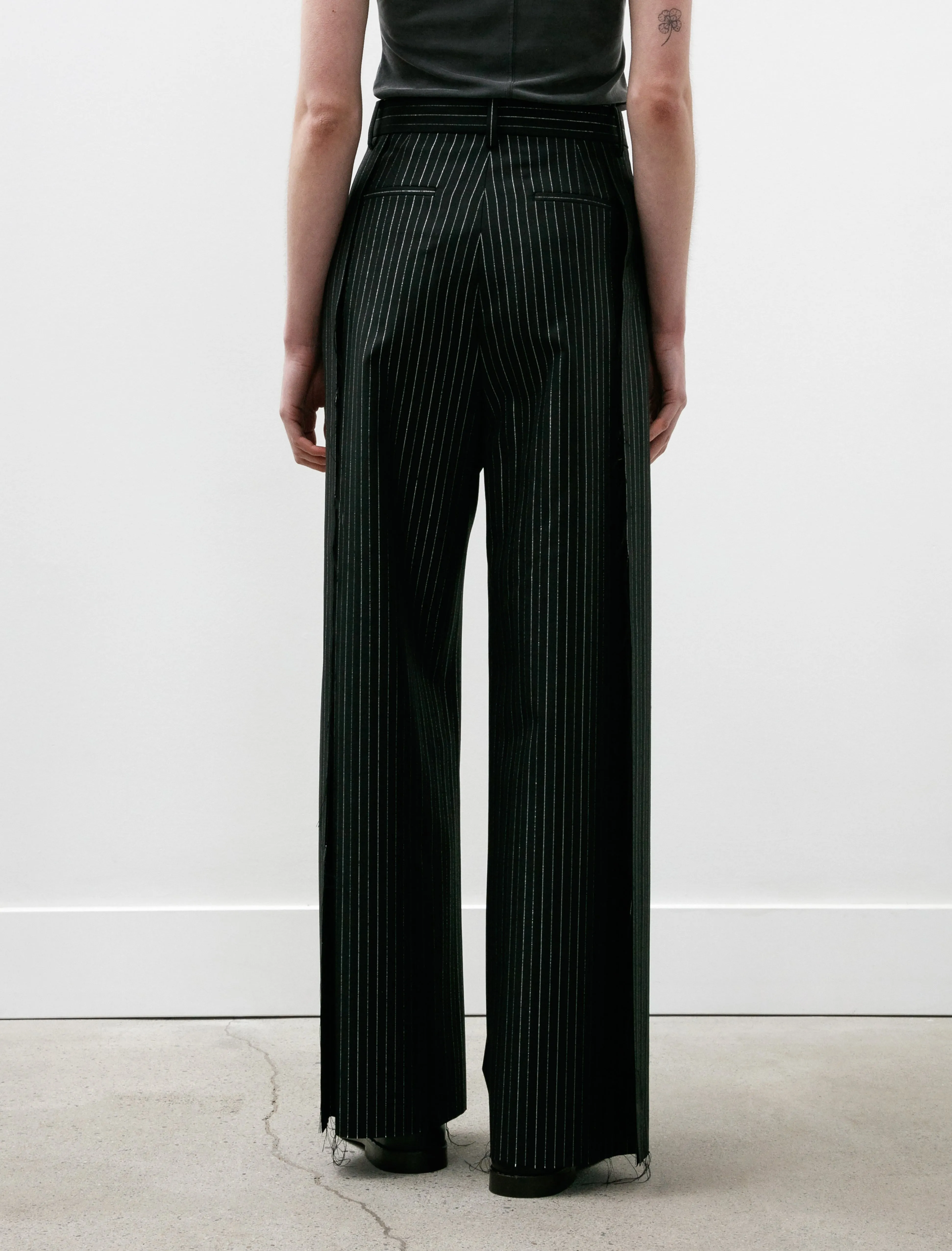 Pinstriped Glitter Trousers Black sold by SHOP NEIGHBOR product image thumbnail 3