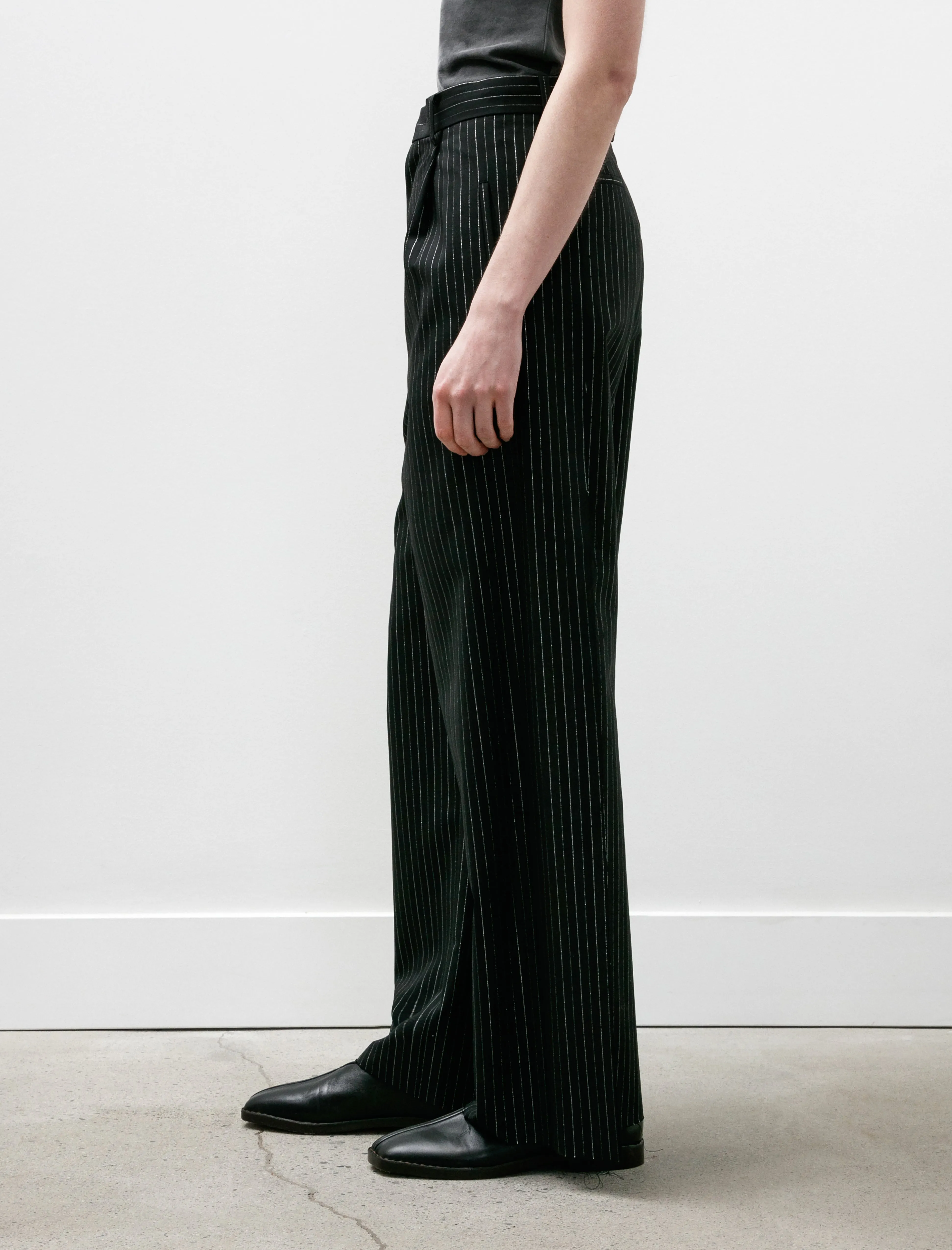 Pinstriped Glitter Trousers Black sold by SHOP NEIGHBOR product image thumbnail 2