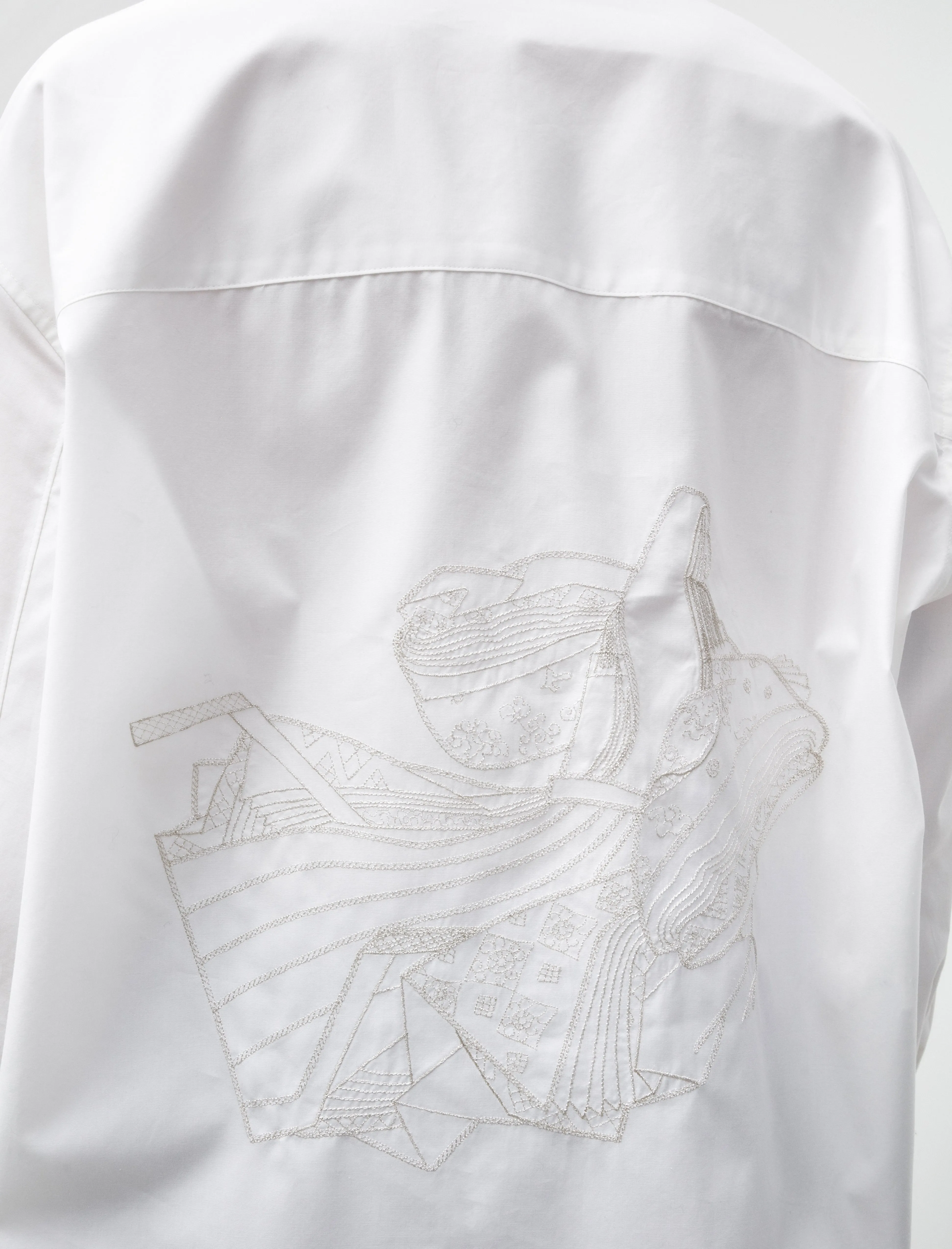 Japanese Embroidered Cotton Shirt White sold by SHOP NEIGHBOR product image thumbnail 3