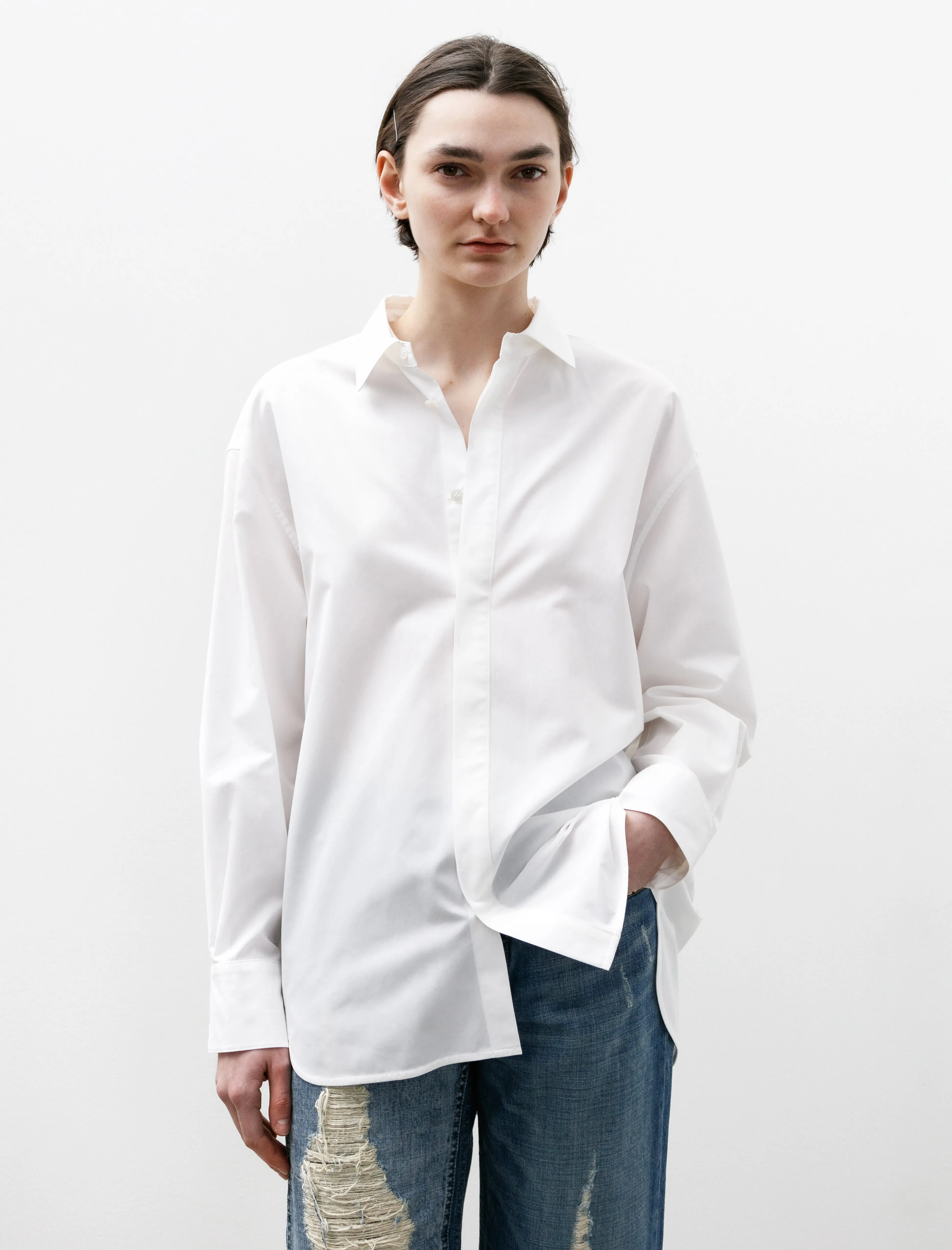 Japanese Embroidered Cotton Shirt White sold by SHOP NEIGHBOR product image thumbnail 2