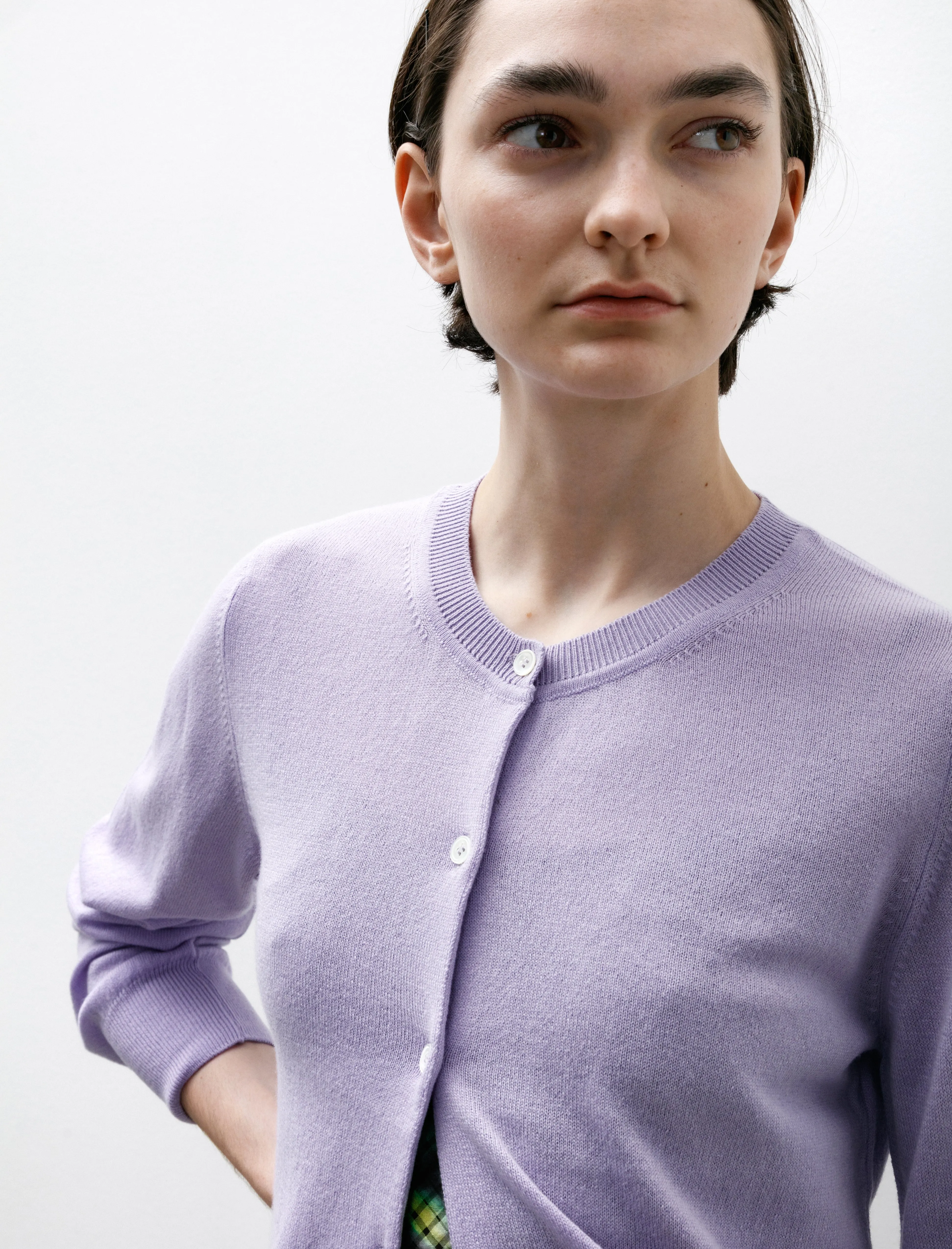 Enya Cardigan Cotton Cashmere Lilac sold by SHOP NEIGHBOR product image thumbnail 4