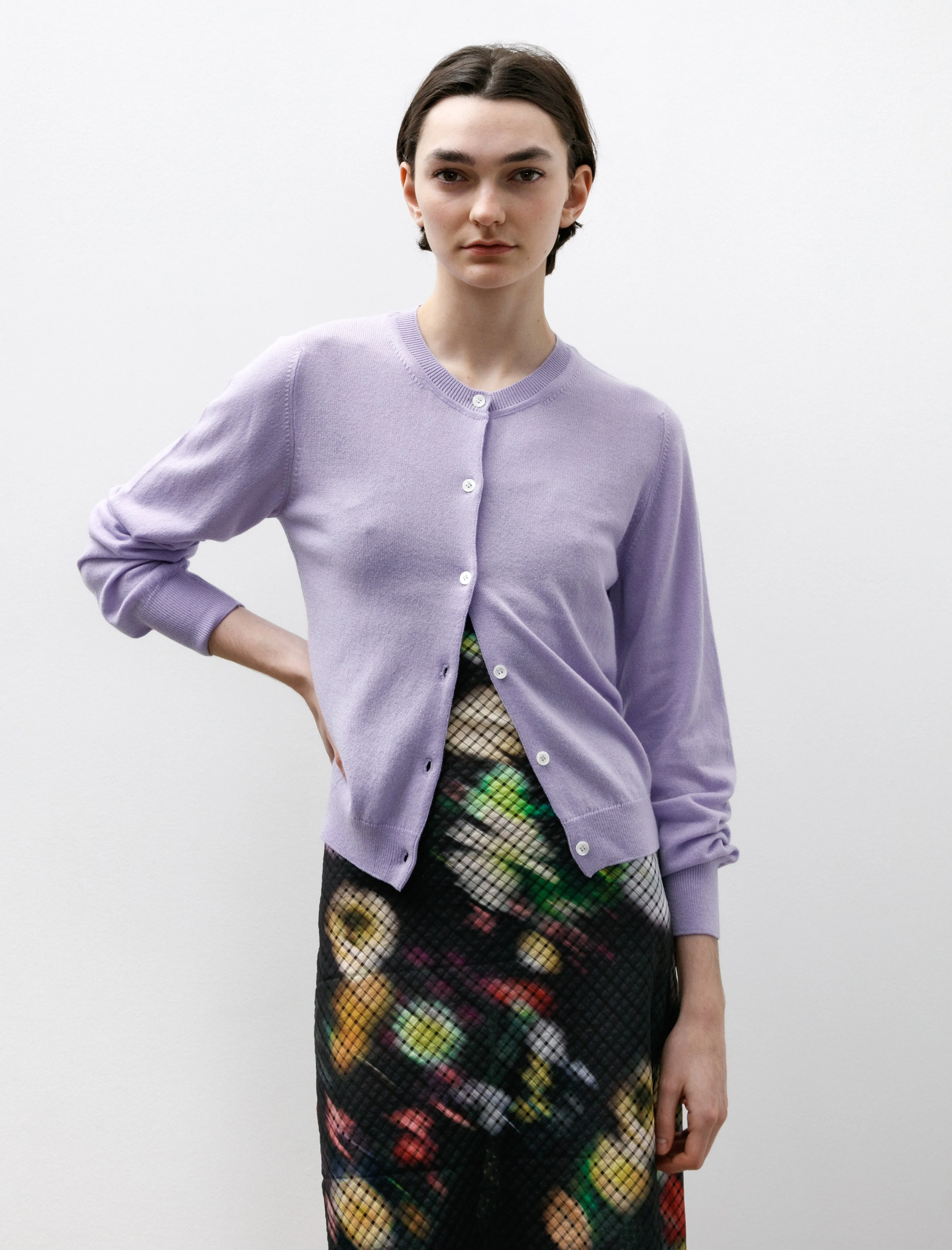 Enya Cardigan Cotton Cashmere Lilac sold by SHOP NEIGHBOR product image thumbnail 2