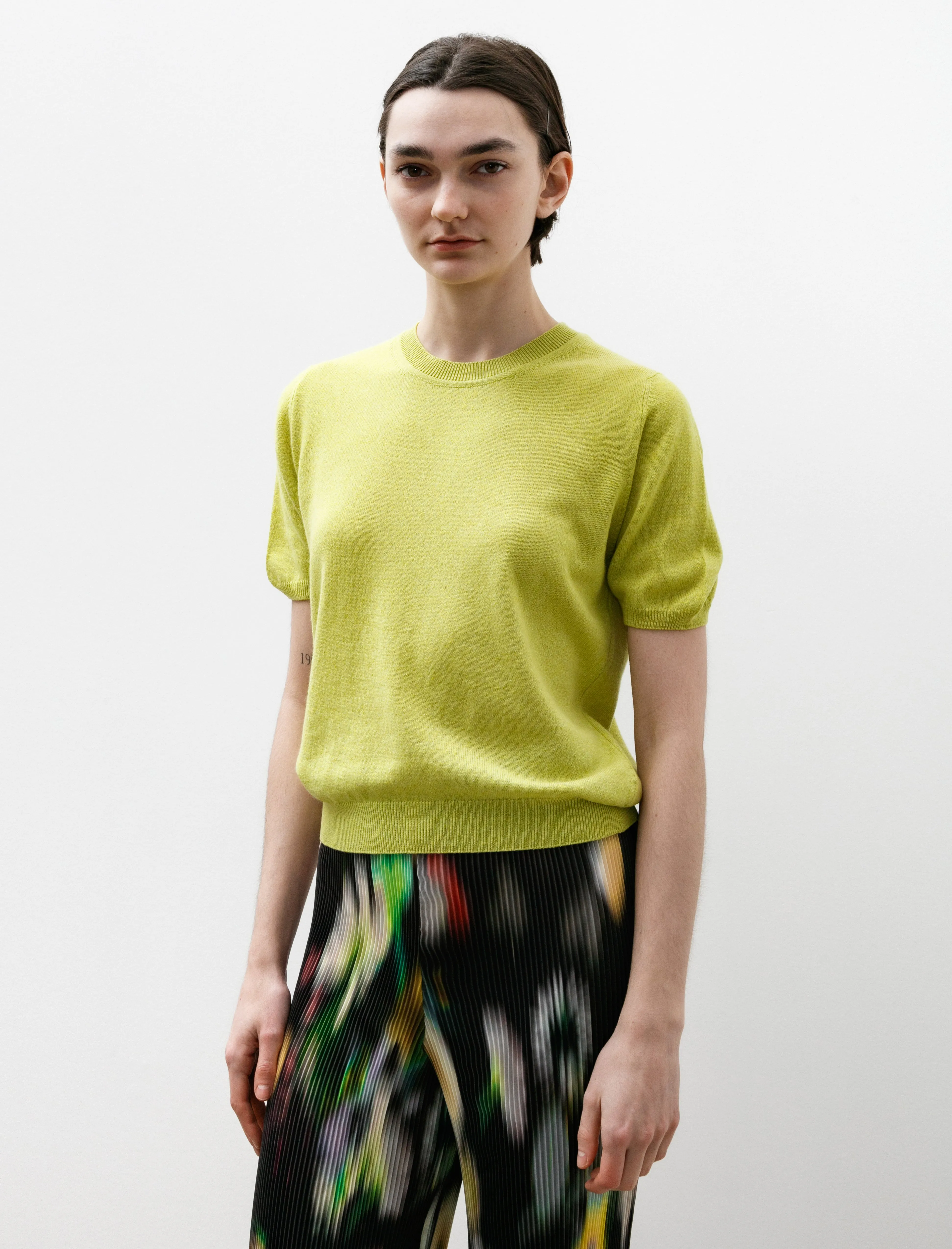 Emer T-Shirt Cotton Cashmere Lime Green sold by SHOP NEIGHBOR