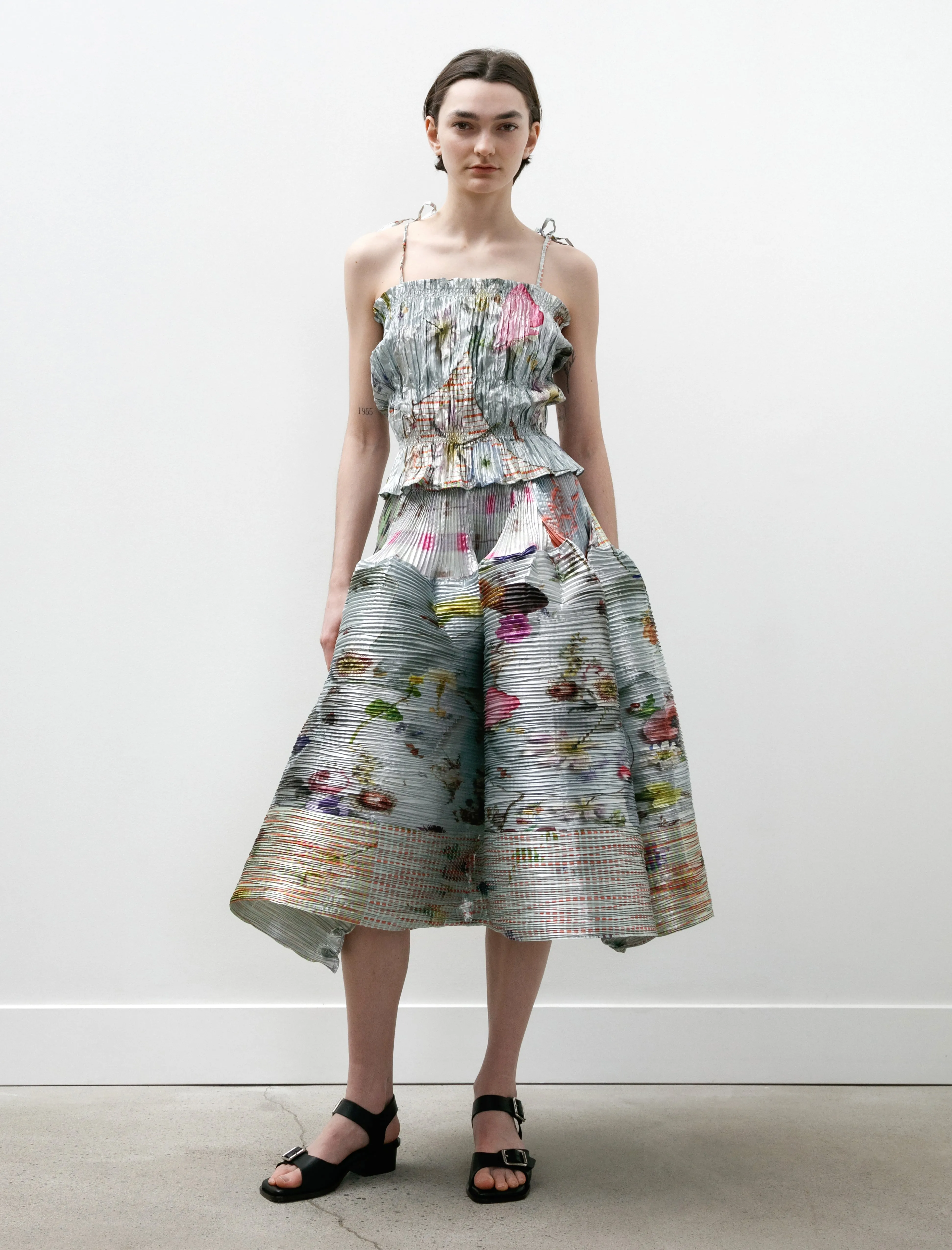 Kenza Metallic Handpleated Skirt Maria sold by SHOP NEIGHBOR