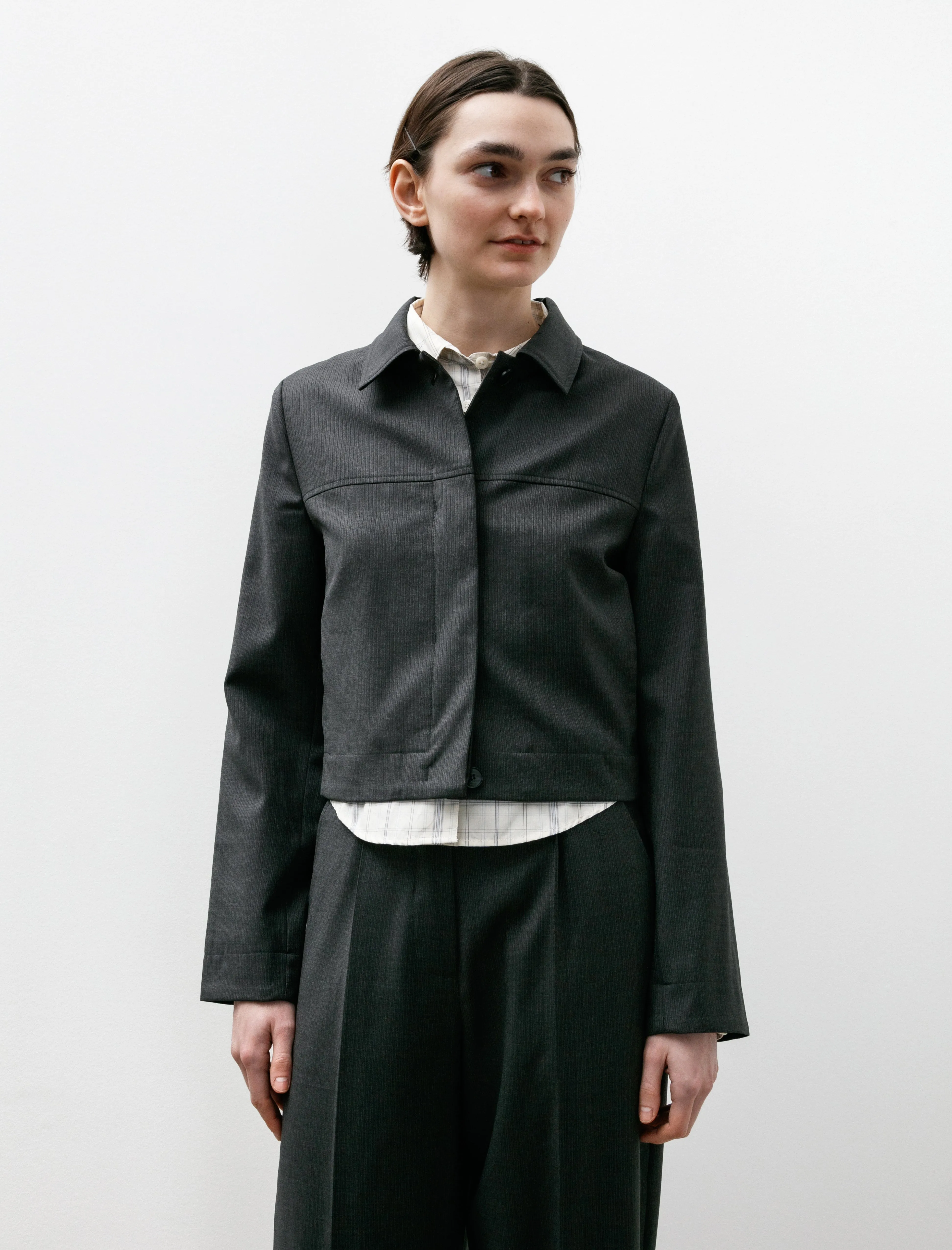 Above Jacket Grey 50s Stripe sold by SHOP NEIGHBOR product image thumbnail 3