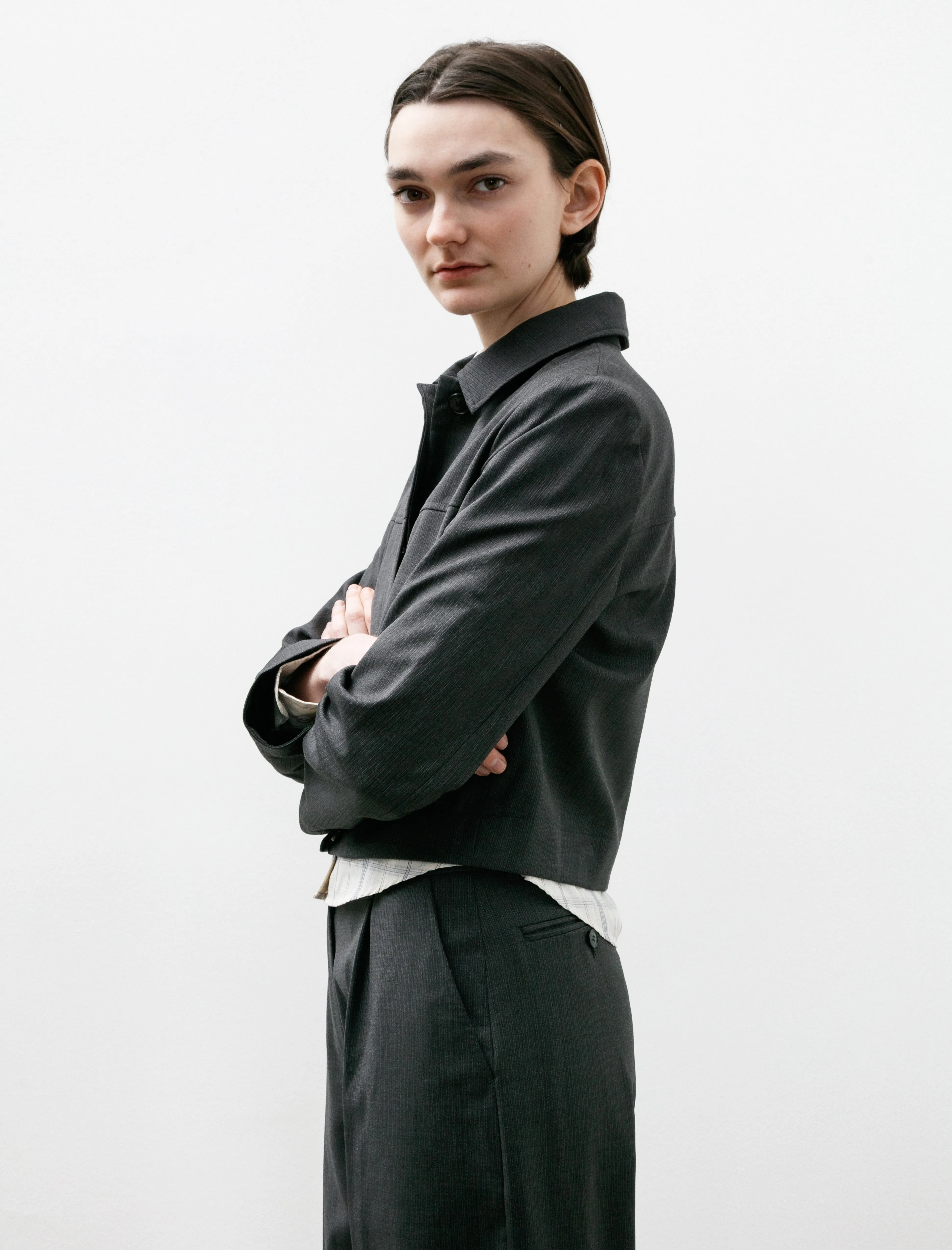 Above Jacket Grey 50s Stripe sold by SHOP NEIGHBOR product image thumbnail 2