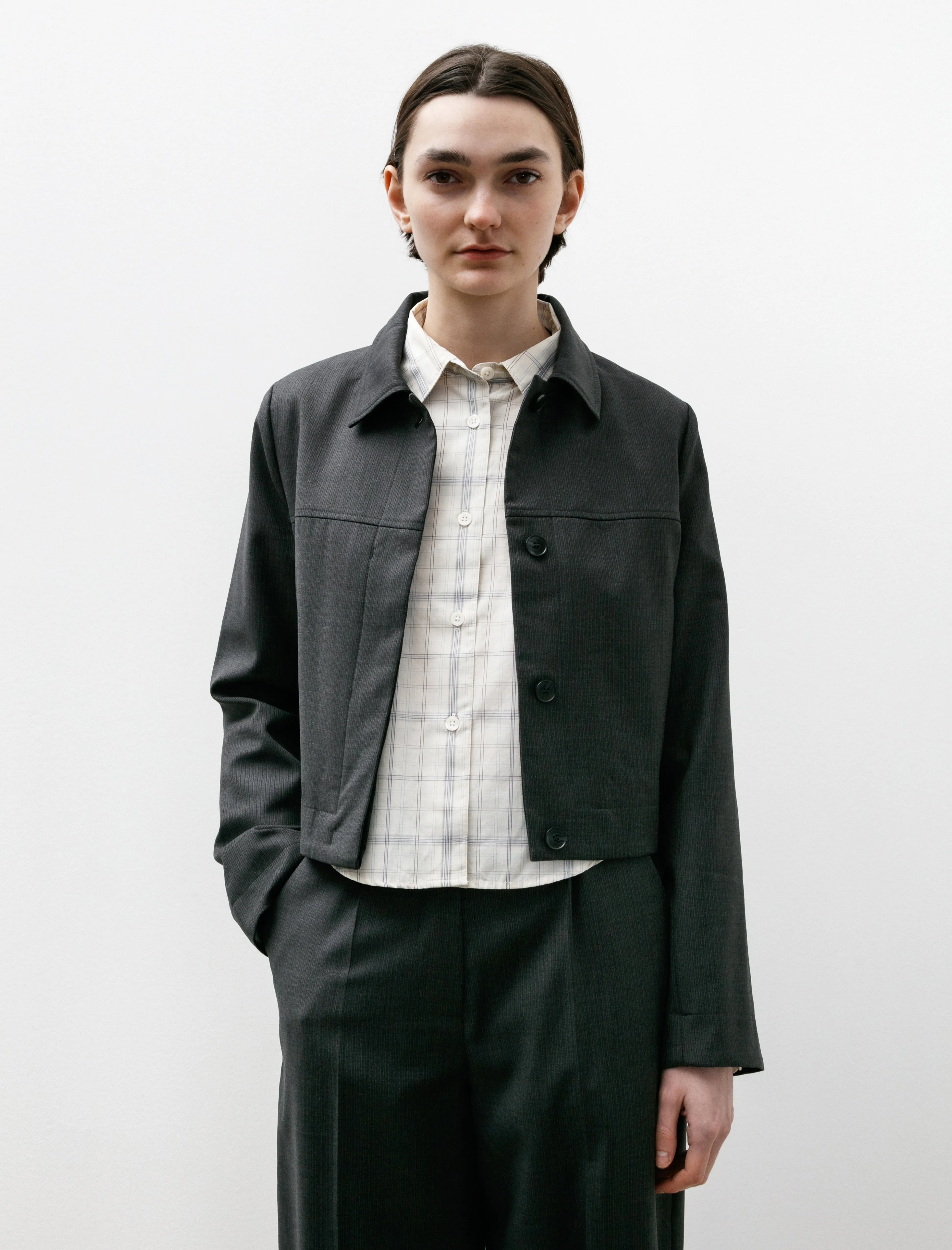 Above Jacket Grey 50s Stripe sold by SHOP NEIGHBOR