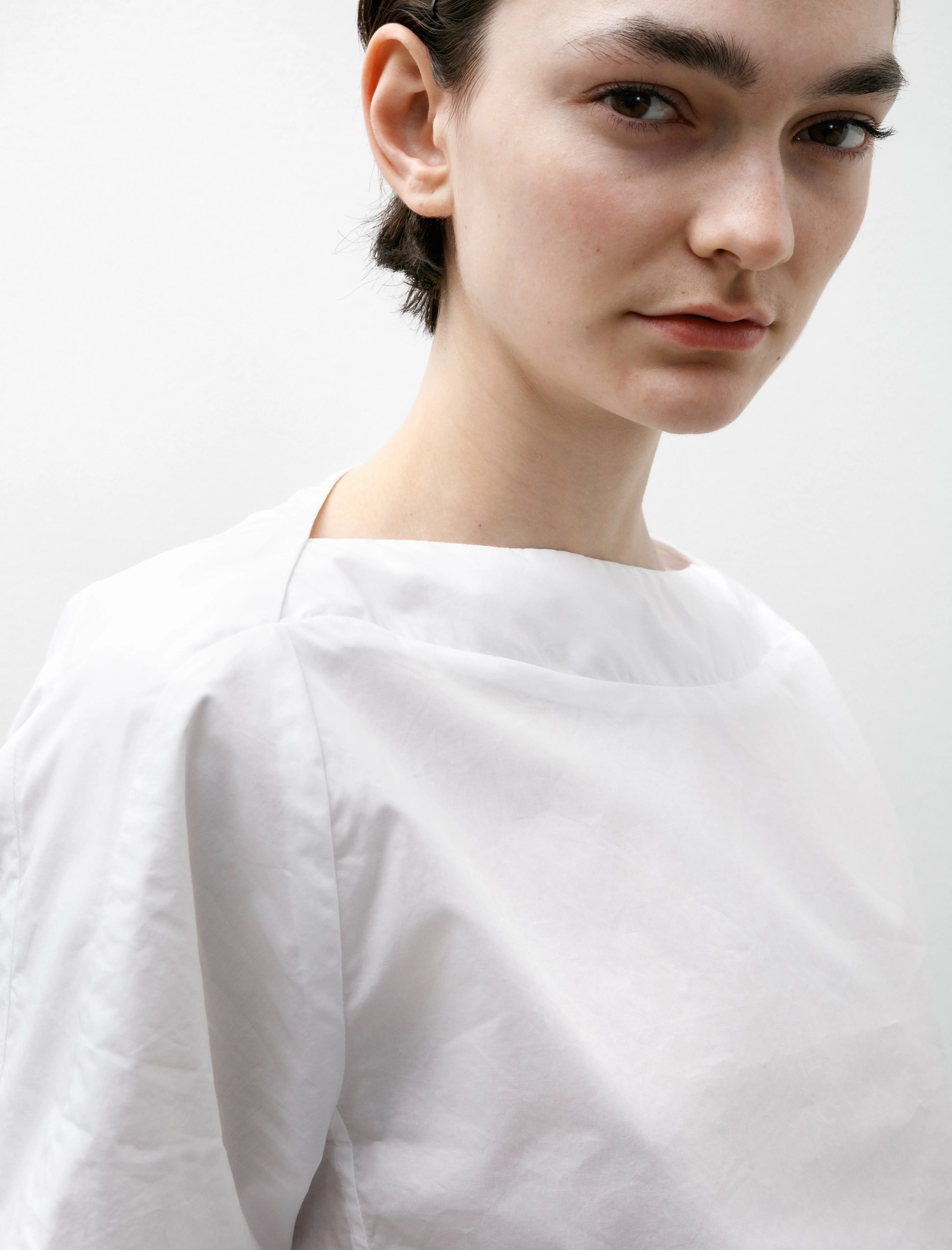 Boat Neck T-Shirt Cotton Poplin White sold by SHOP NEIGHBOR product image thumbnail 4