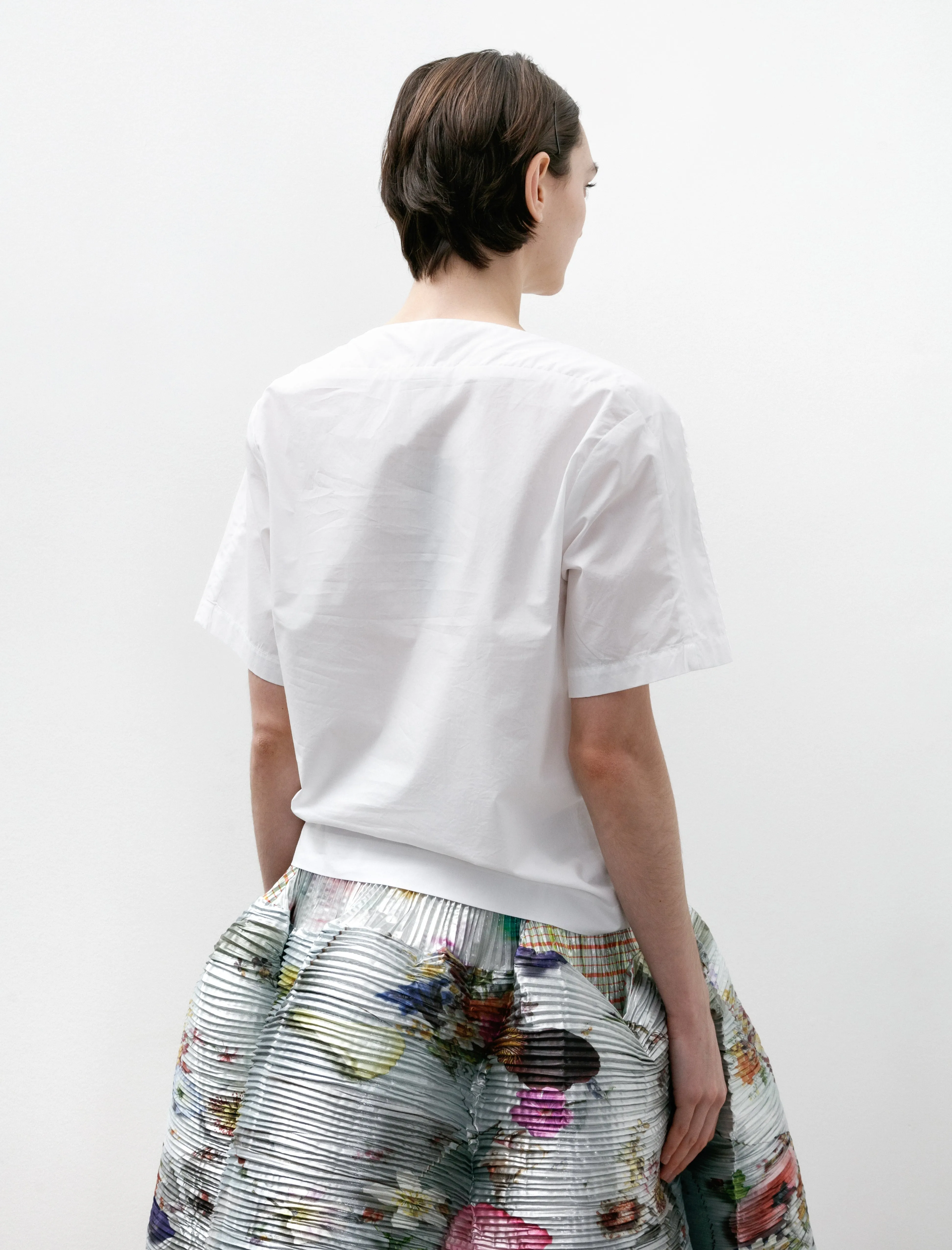 Boat Neck T-Shirt Cotton Poplin White sold by SHOP NEIGHBOR product image thumbnail 3