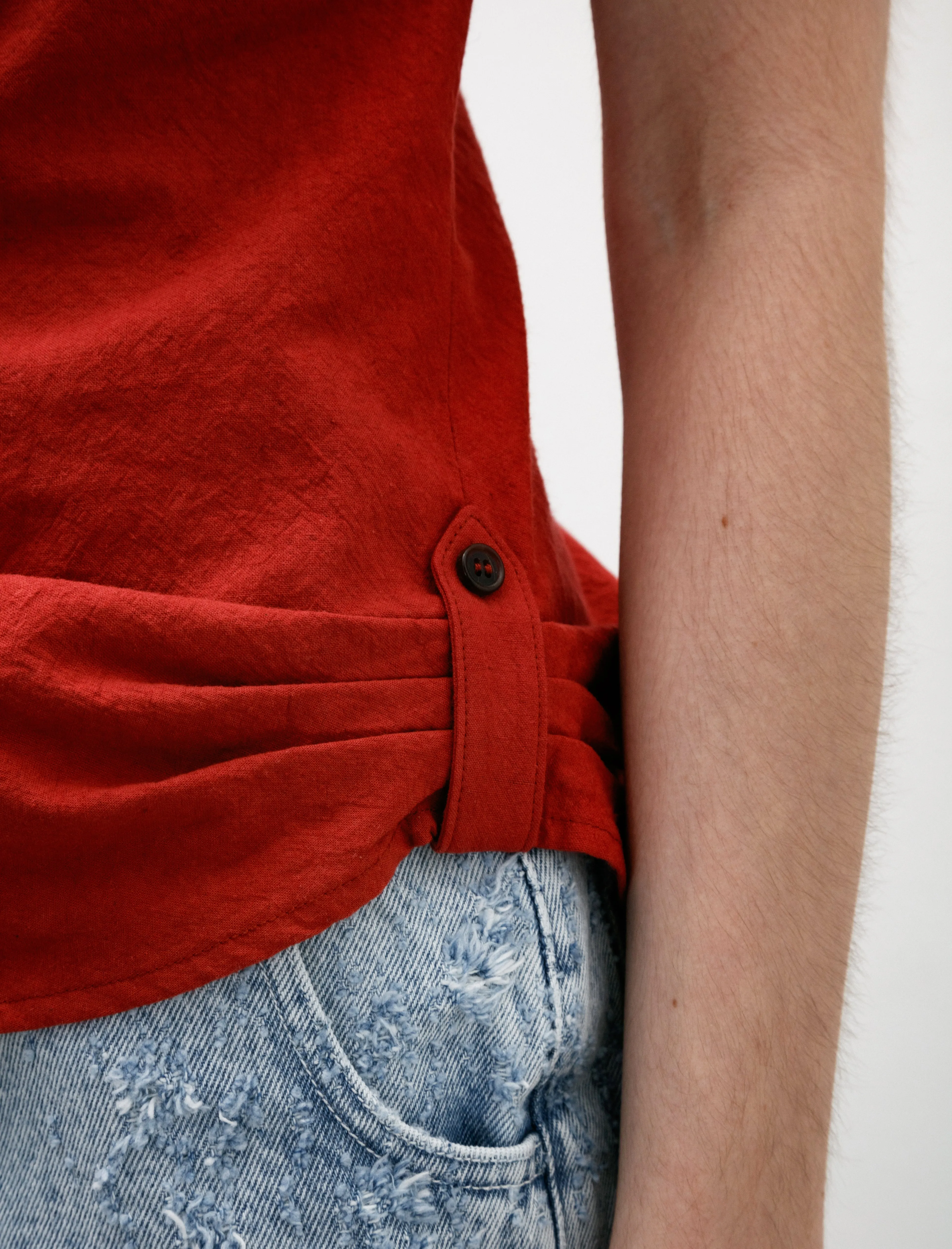 Button Up Tank Cotton Hemp Red sold by SHOP NEIGHBOR product image thumbnail 2