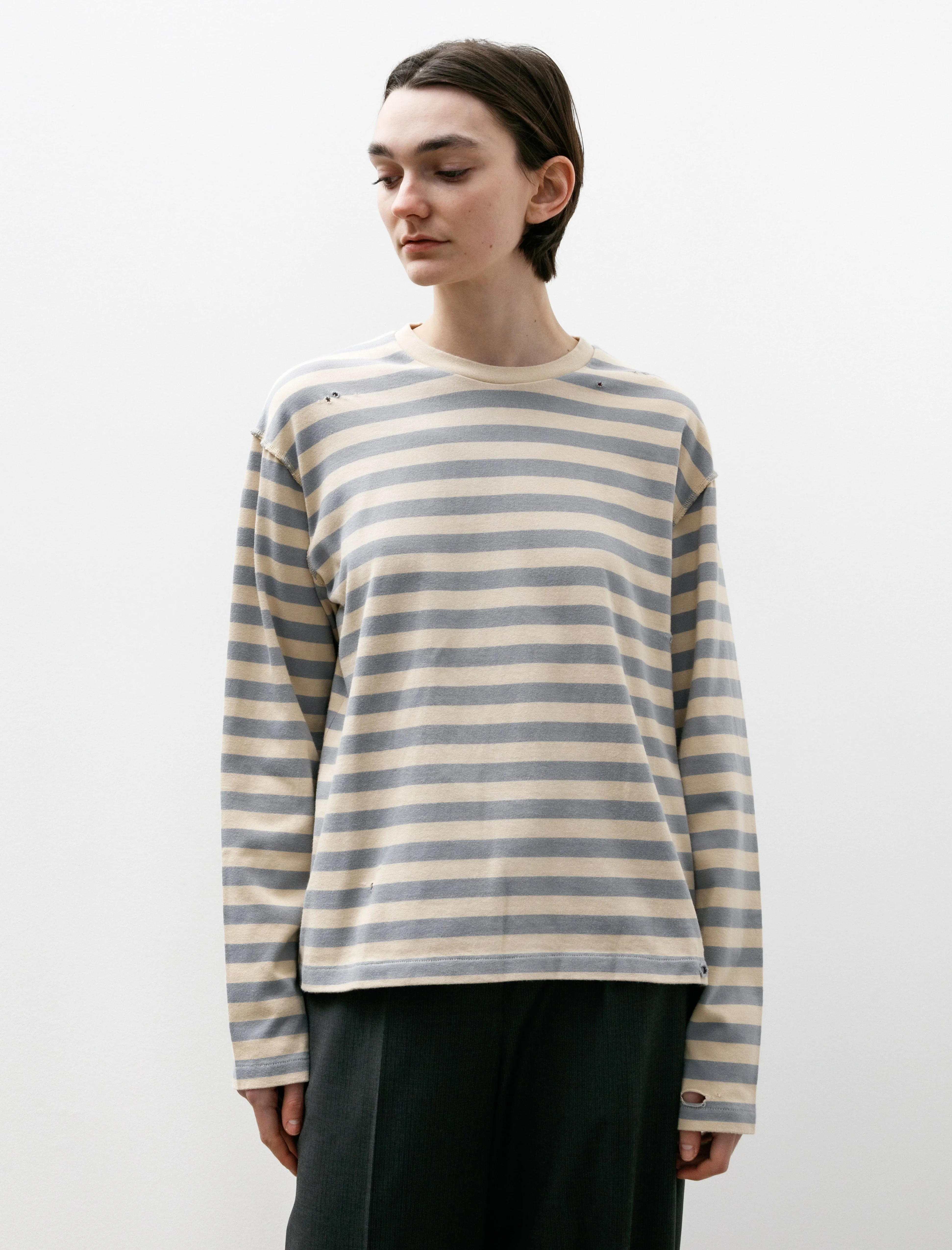 Wide Stripe Sweater Greige W sold by SHOP NEIGHBOR