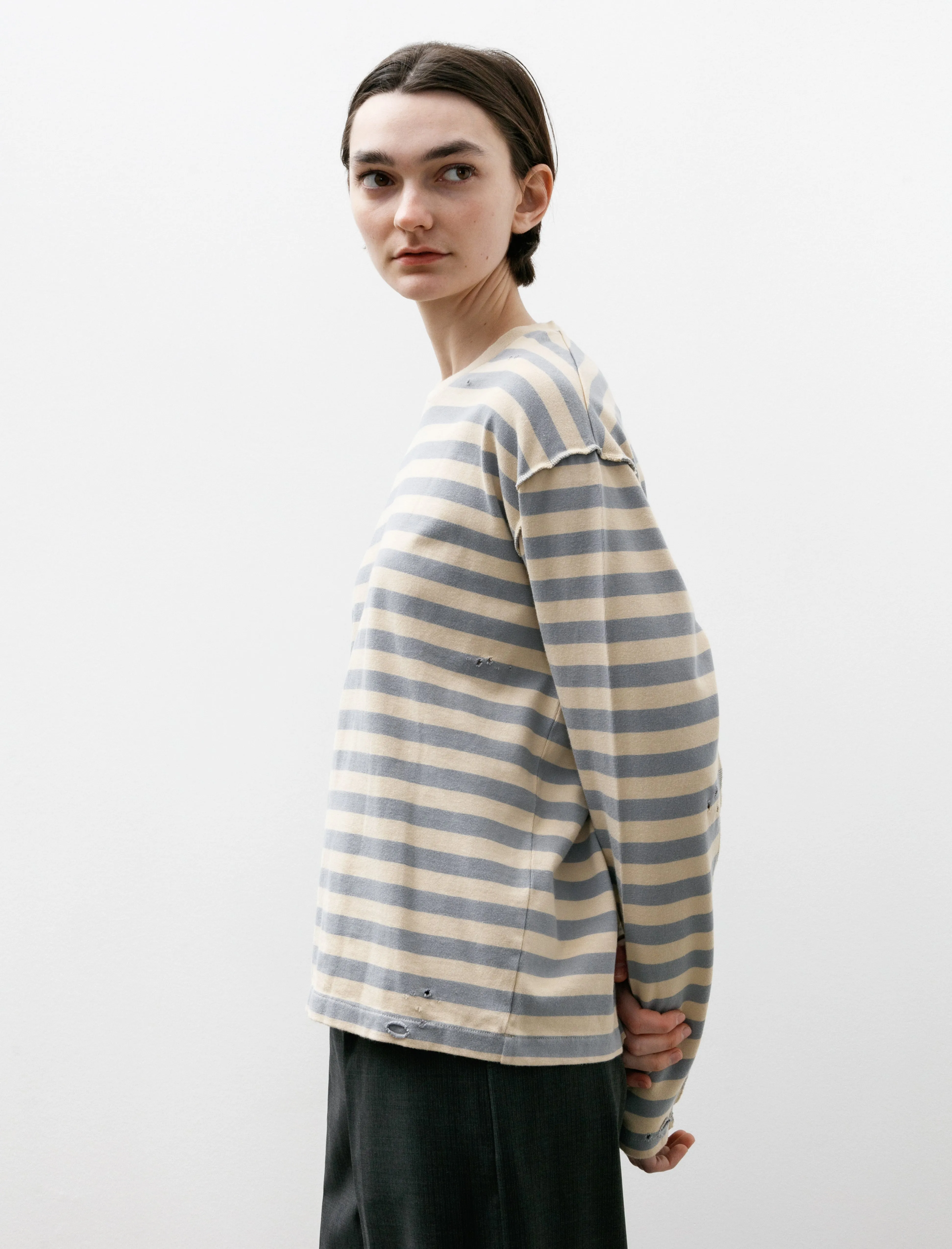 Wide Stripe Sweater Greige W sold by SHOP NEIGHBOR product image thumbnail 2