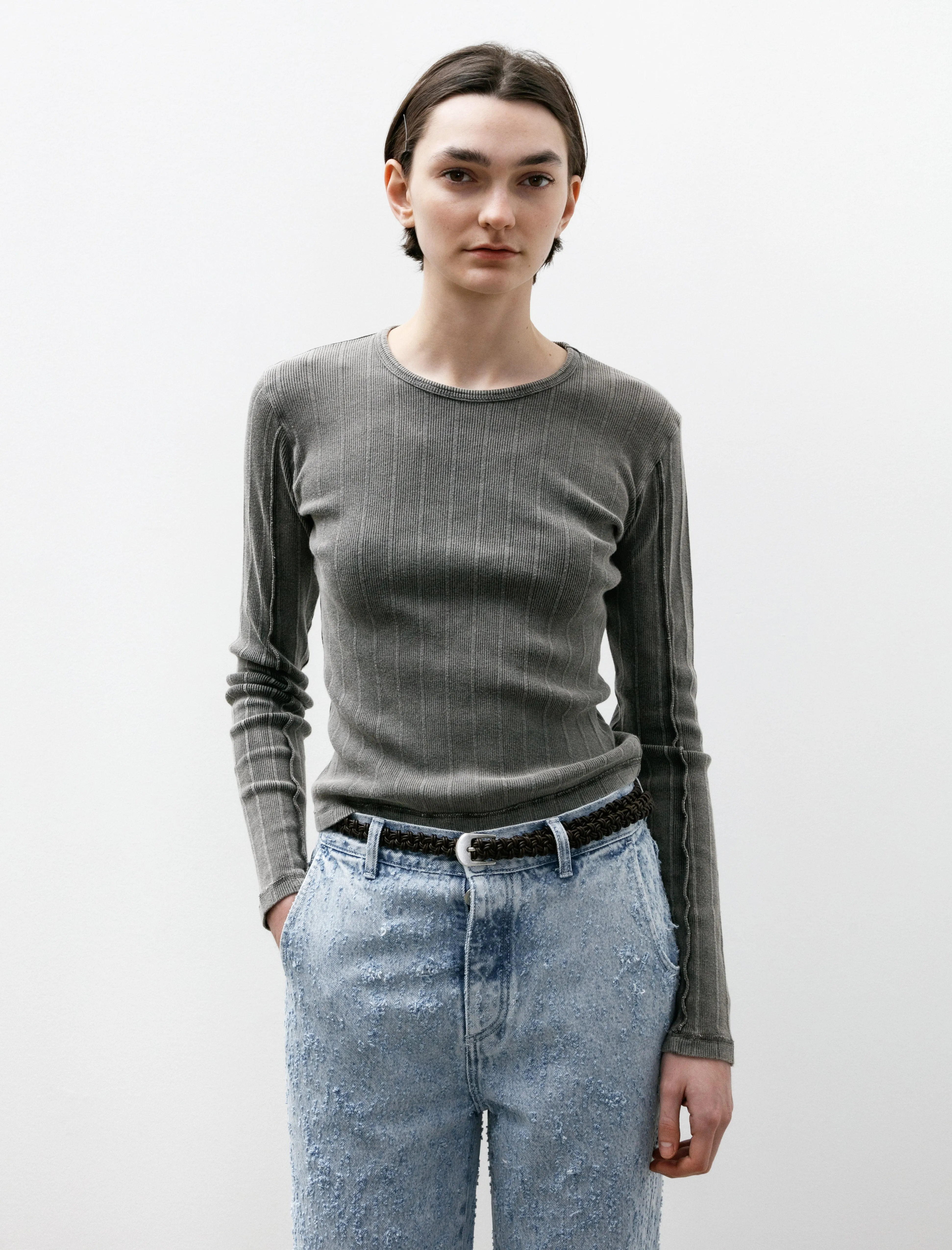 LS Rib Tee Washed Graphite W sold by SHOP NEIGHBOR