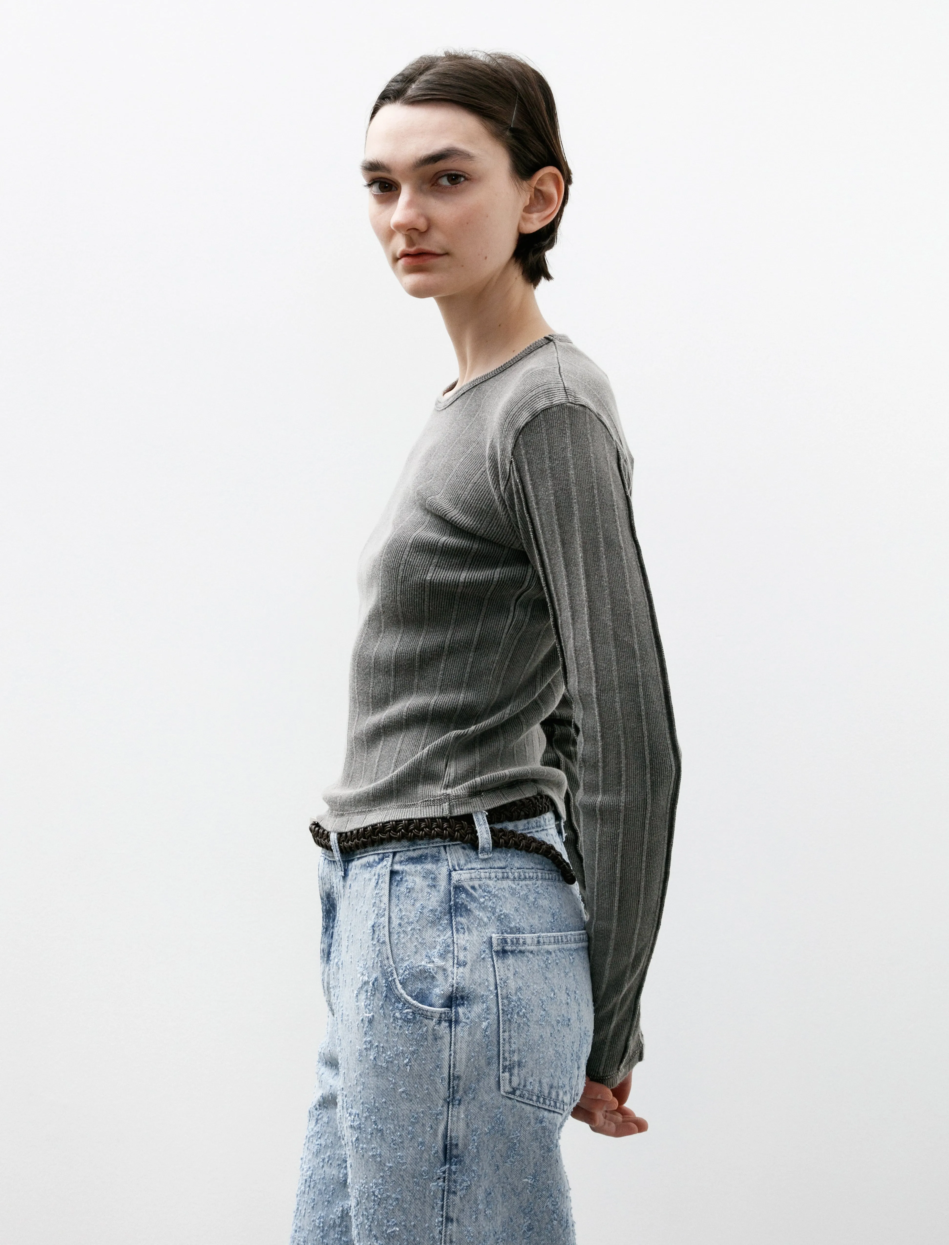 LS Rib Tee Washed Graphite W sold by SHOP NEIGHBOR product image thumbnail 2