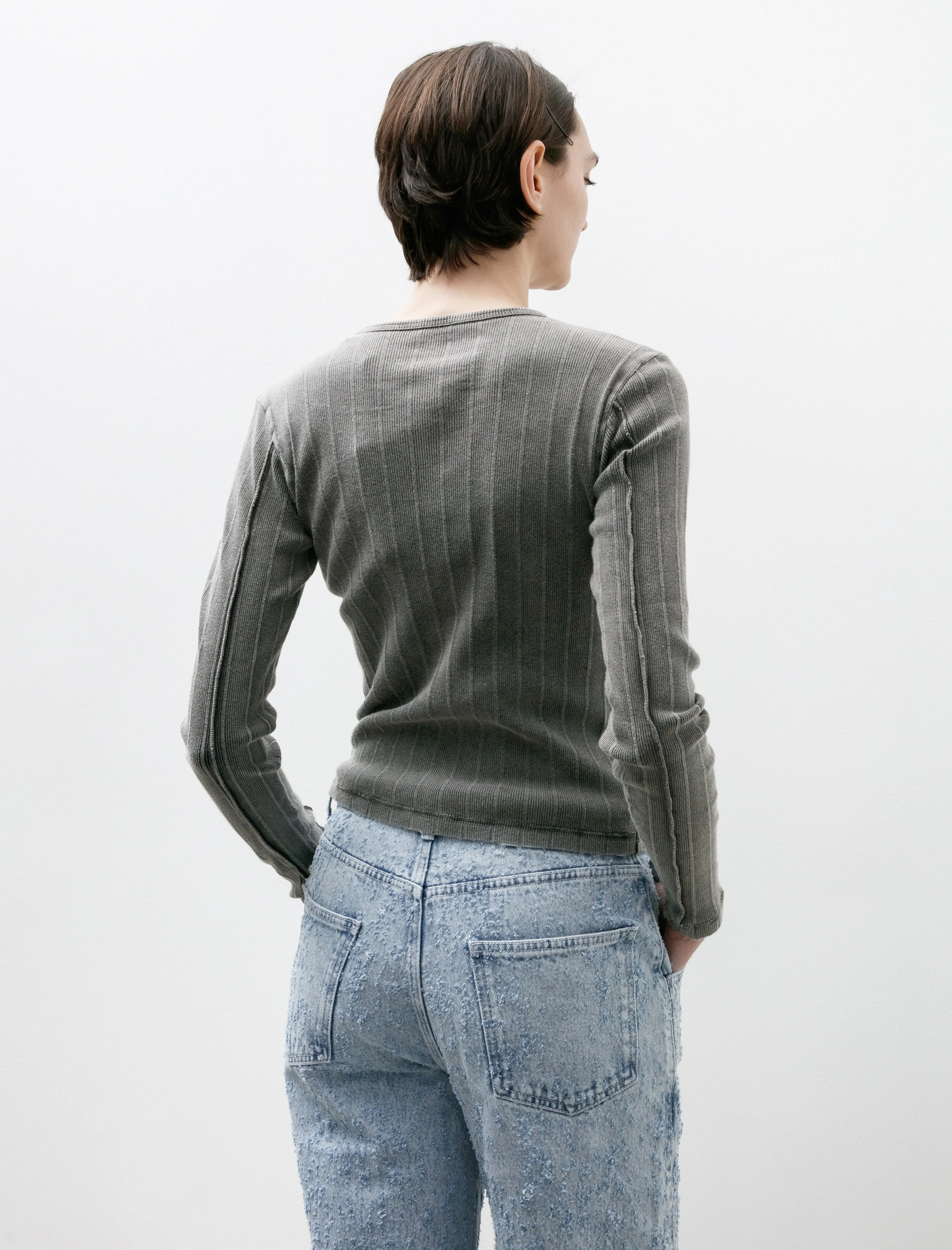 LS Rib Tee Washed Graphite W sold by SHOP NEIGHBOR product image thumbnail 3