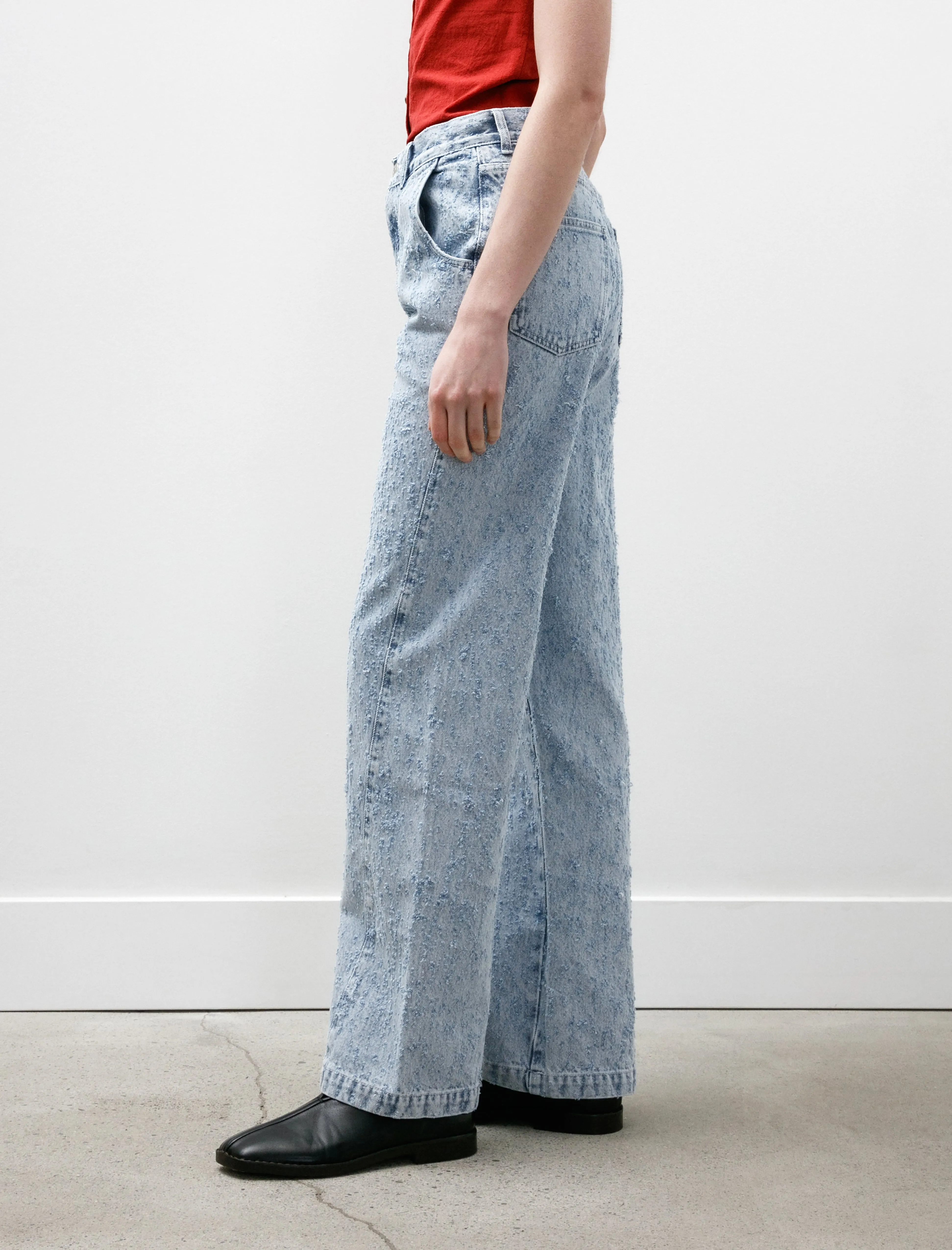 Twisted Seam Jeans Light Blue Punch Out sold by SHOP NEIGHBOR product image thumbnail 5