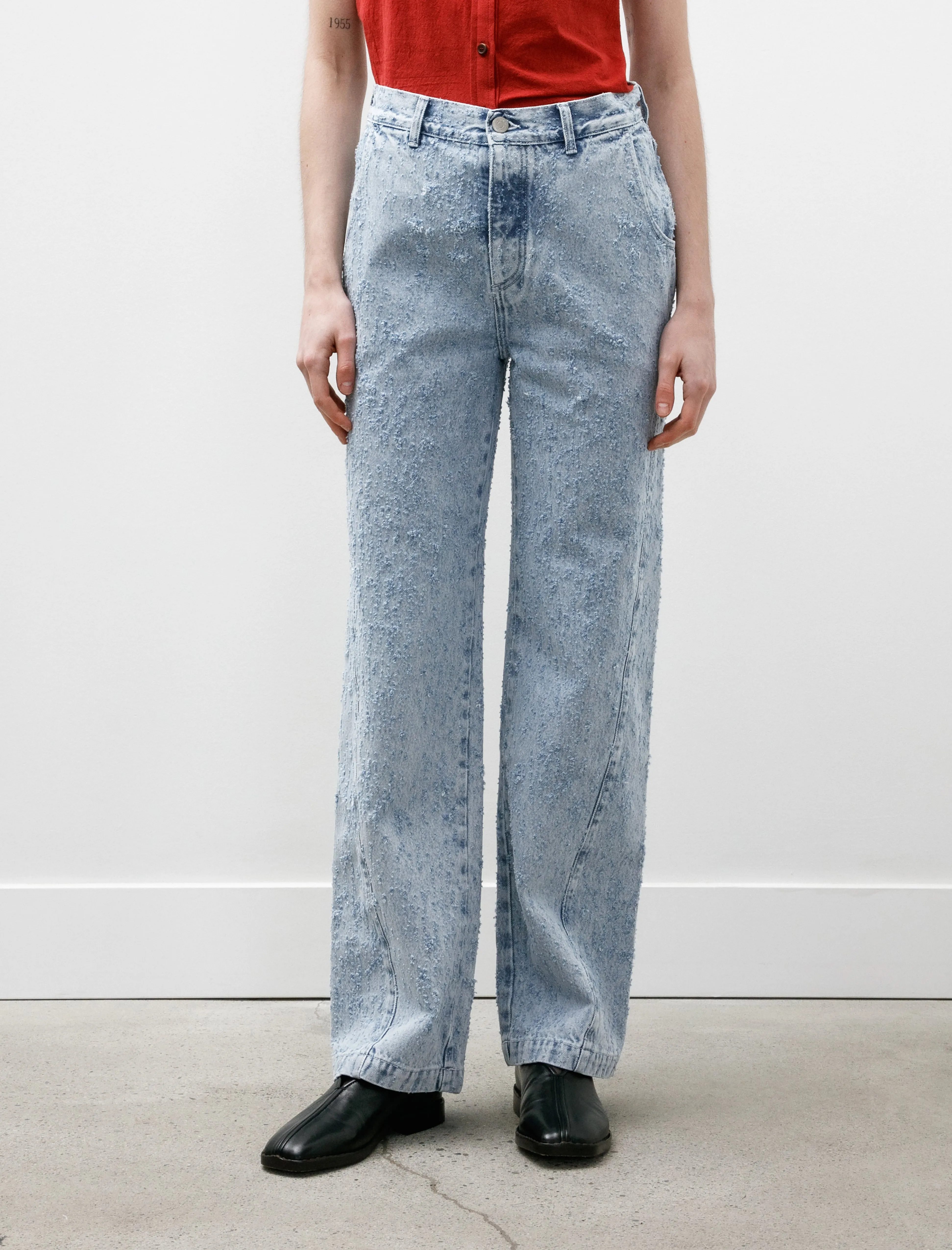 Twisted Seam Jeans Light Blue Punch Out sold by SHOP NEIGHBOR product image thumbnail 2