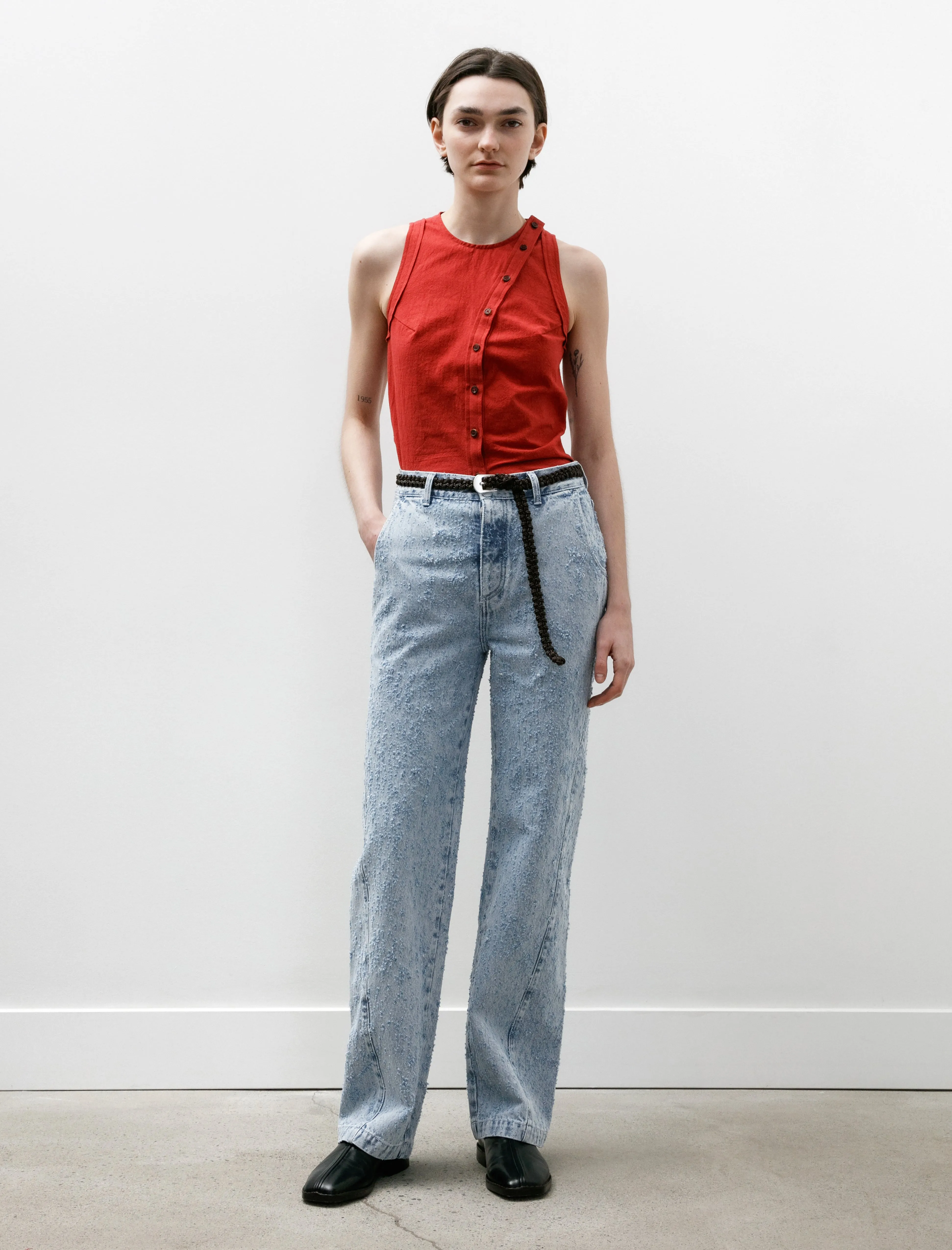 Twisted Seam Jeans Light Blue Punch Out sold by SHOP NEIGHBOR product image thumbnail 3