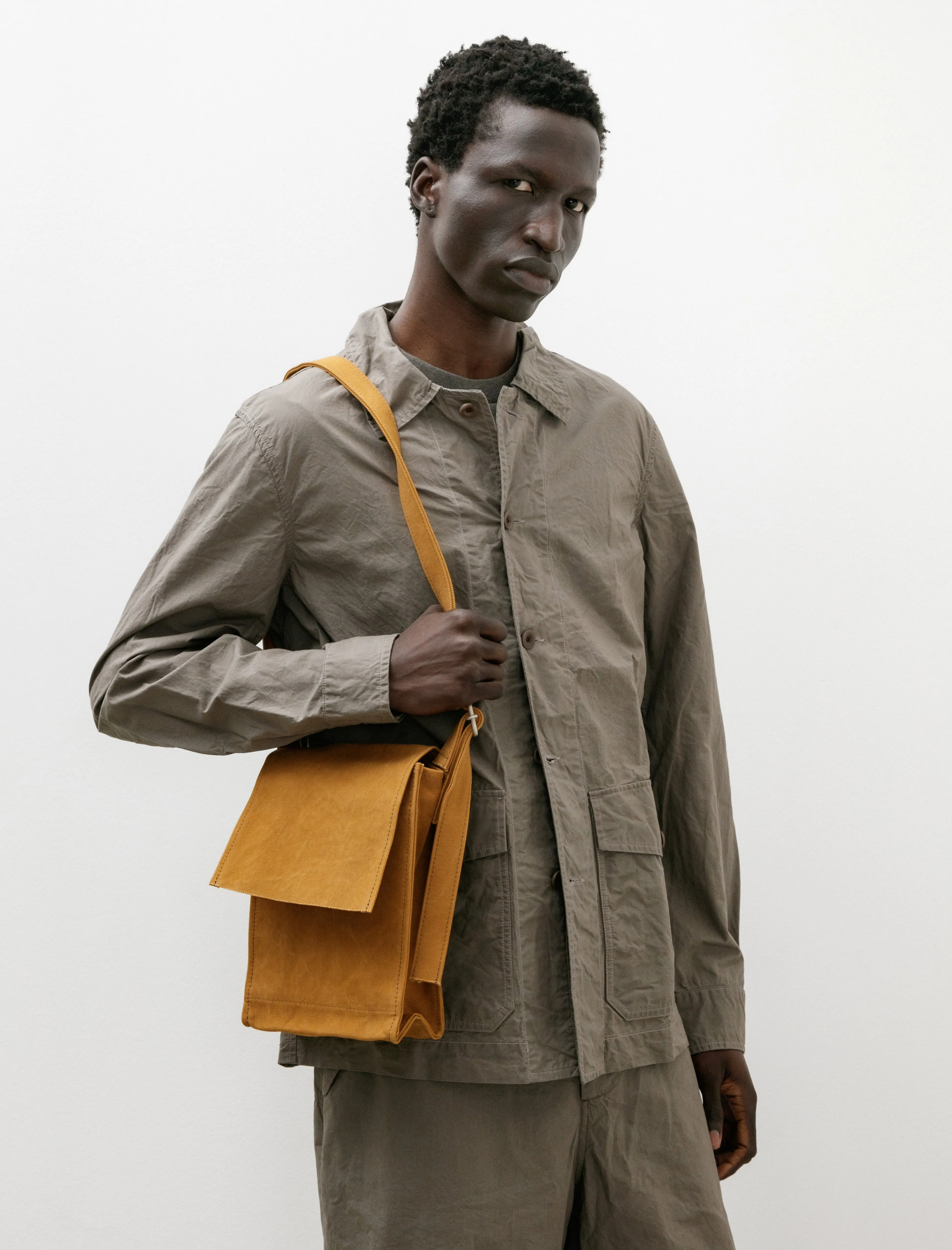 Washed Canvas Shoulder Bag Small Mustard sold by SHOP NEIGHBOR