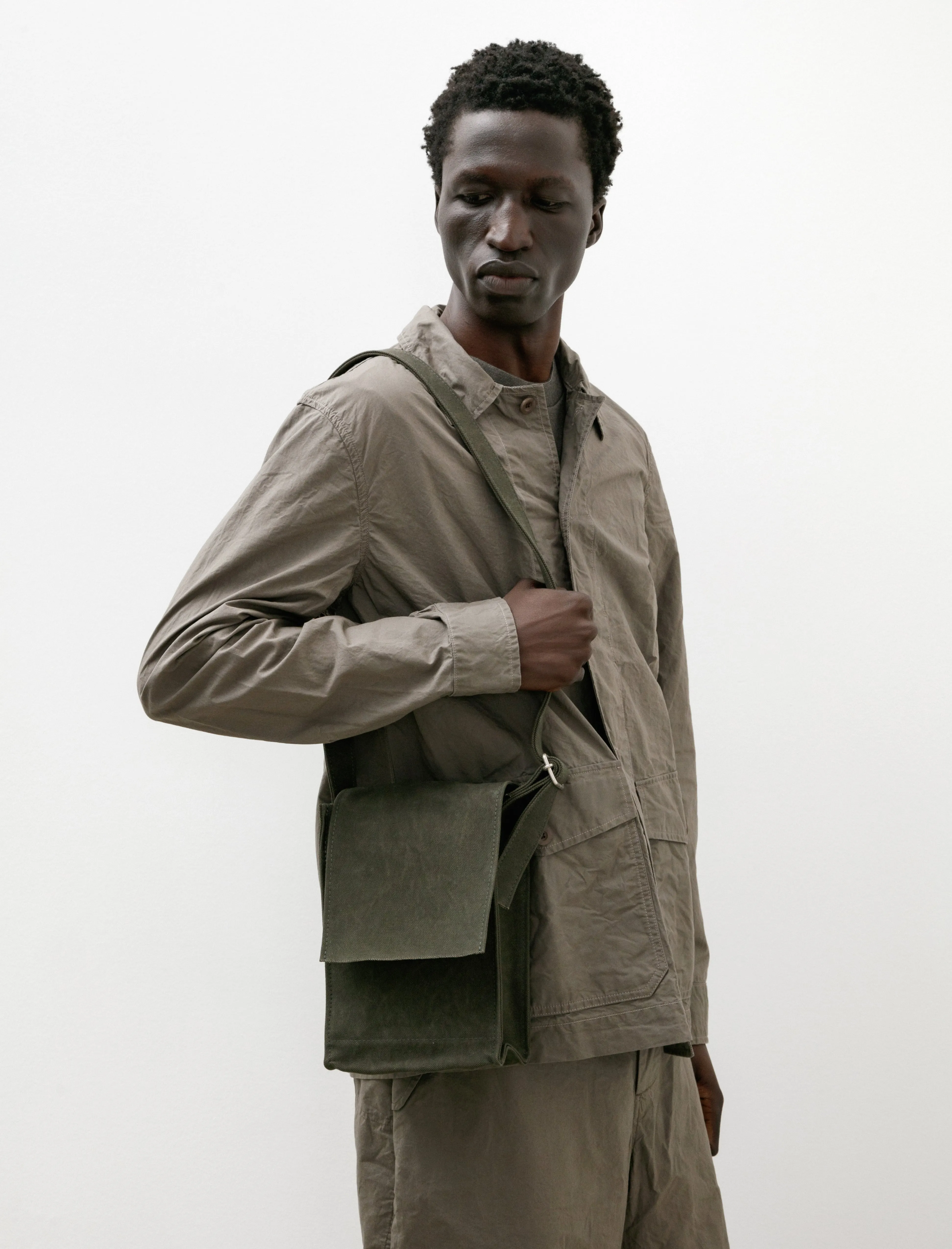 Washed Canvas Shoulder Bag Small Olive sold by SHOP NEIGHBOR product image thumbnail 3