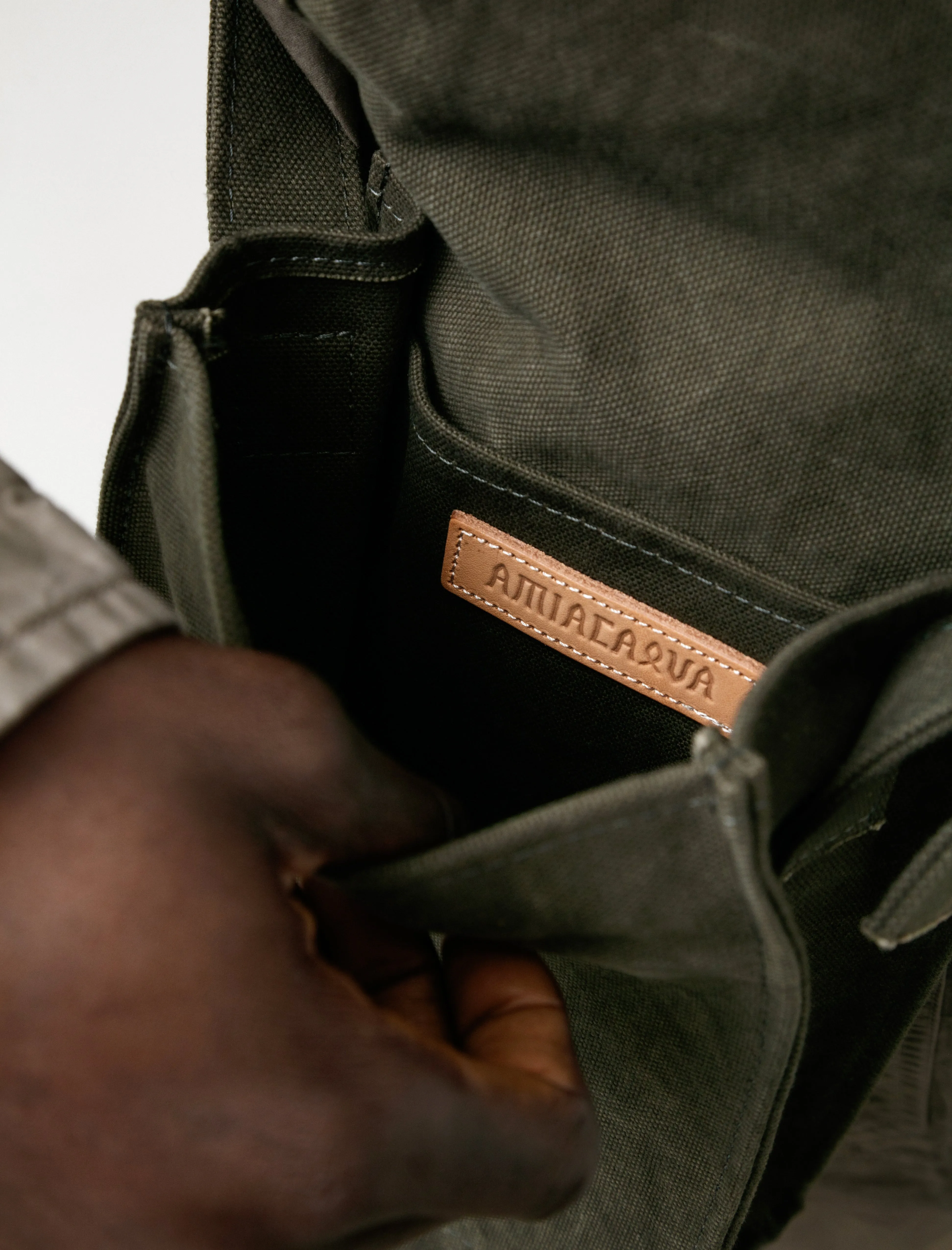 Washed Canvas Shoulder Bag Small Olive sold by SHOP NEIGHBOR product image thumbnail 5