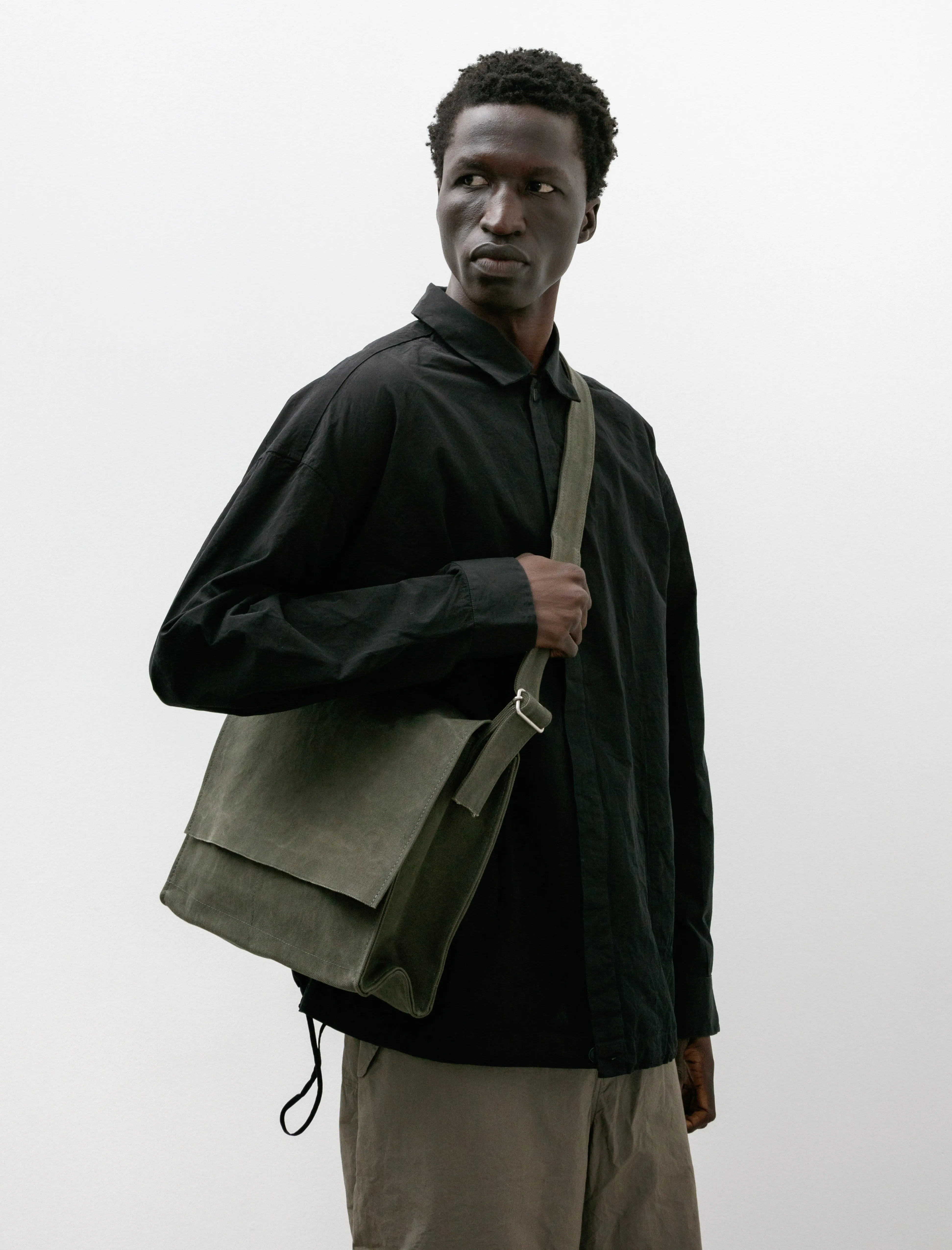 Washed Canvas Shoulder Bag Medium Olive sold by SHOP NEIGHBOR product image thumbnail 3