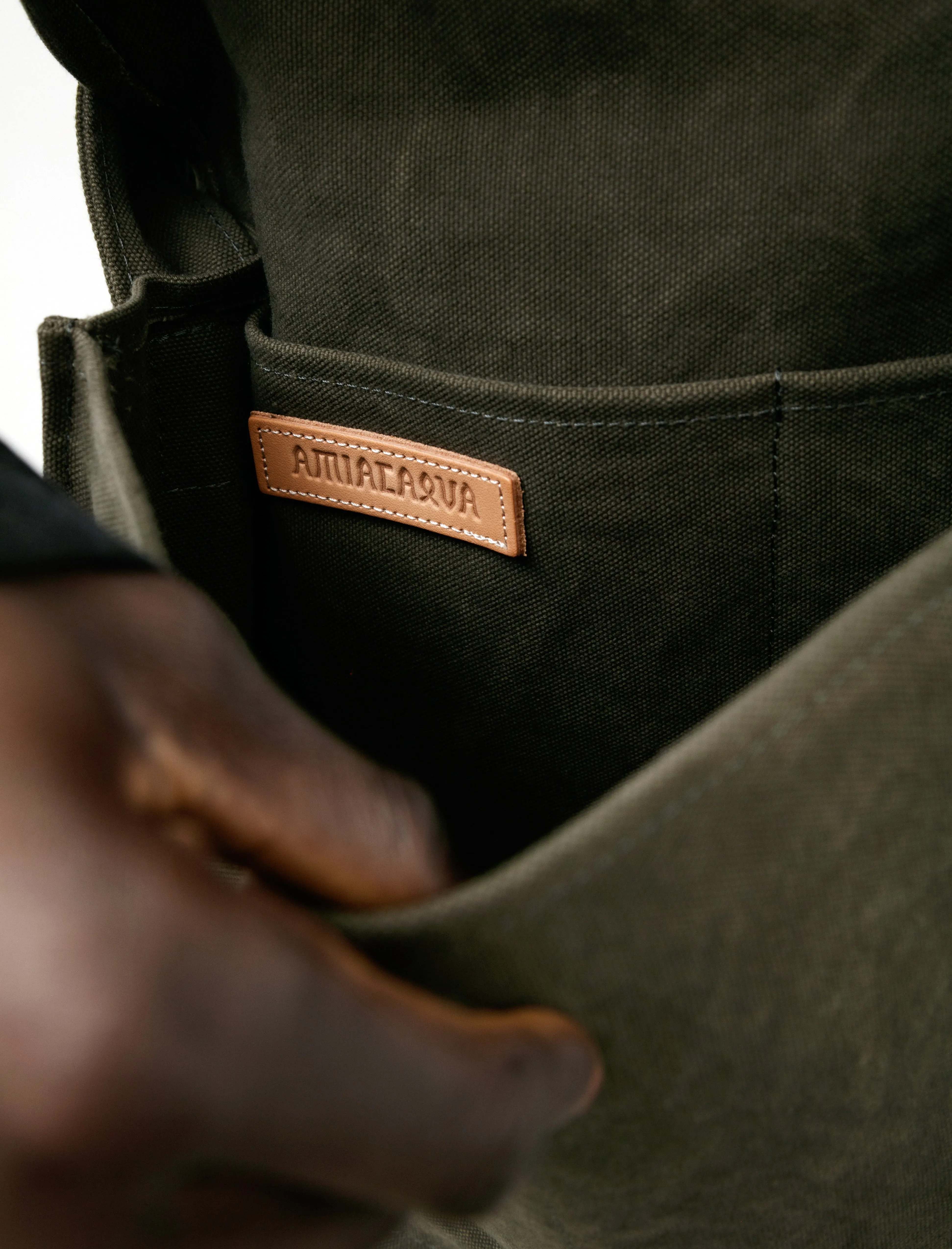 Washed Canvas Shoulder Bag Medium Olive sold by SHOP NEIGHBOR product image thumbnail 5