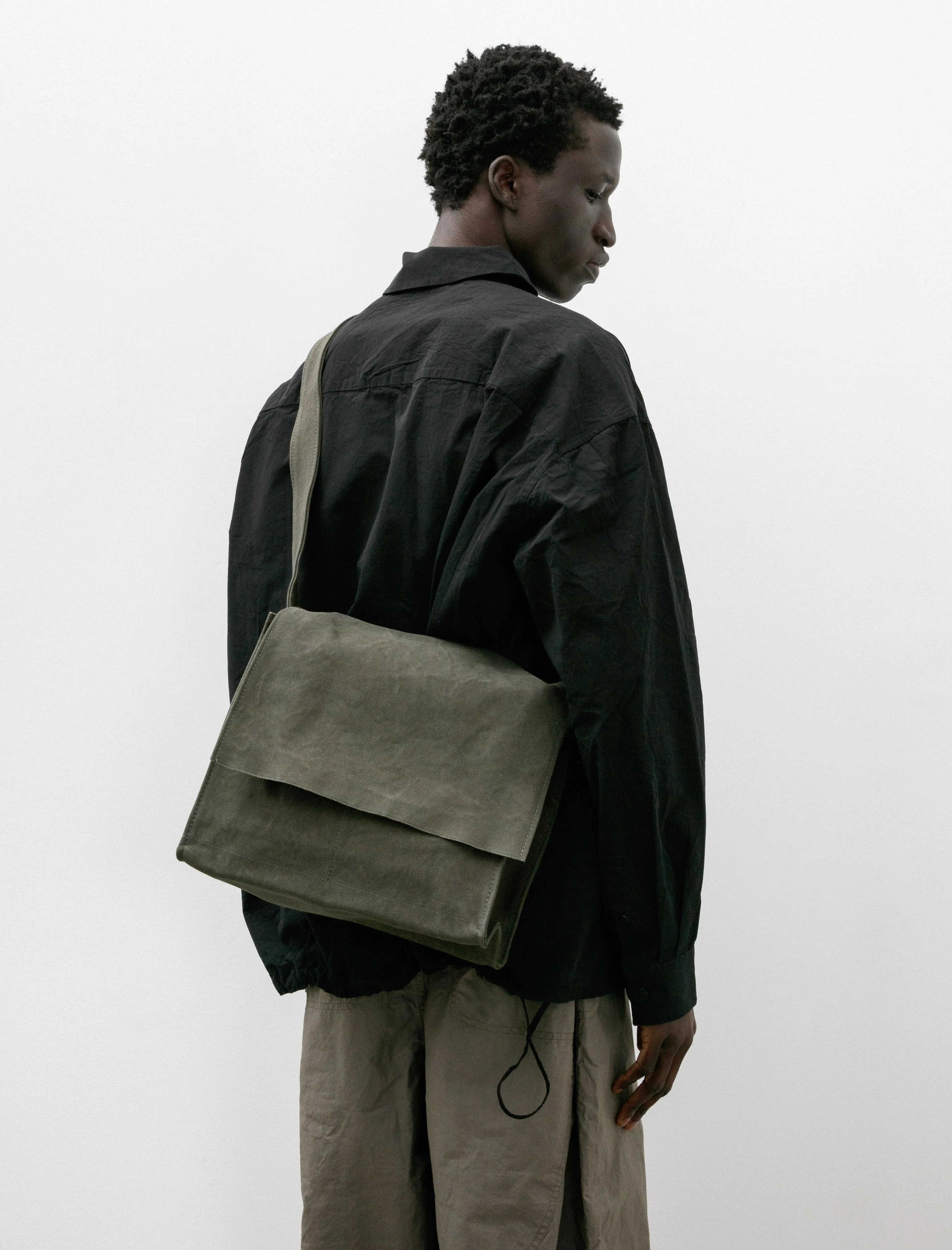 Washed Canvas Shoulder Bag Medium Olive sold by SHOP NEIGHBOR product image thumbnail 2