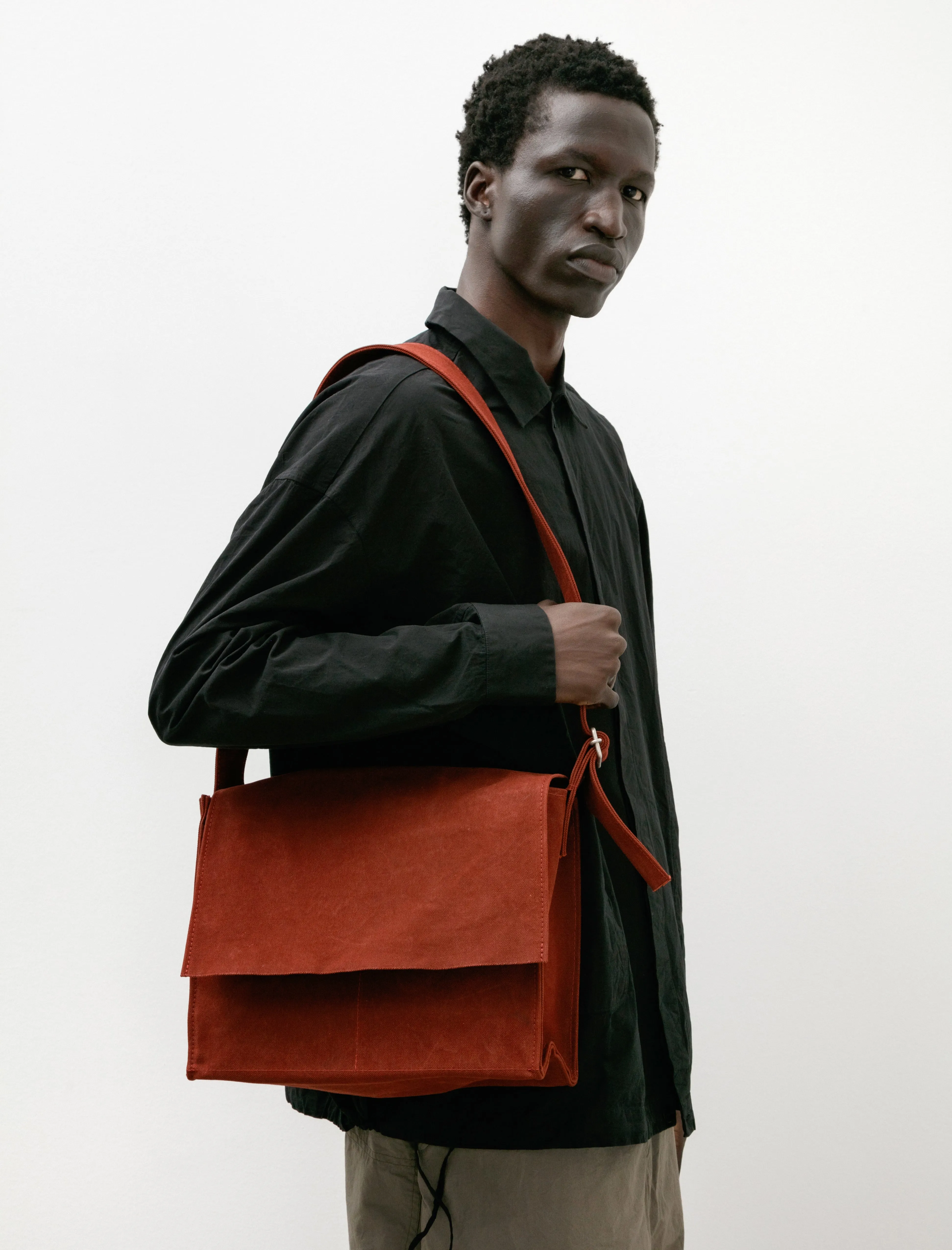 Washed Canvas Shoulder Bag Medium Burgundy sold by SHOP NEIGHBOR