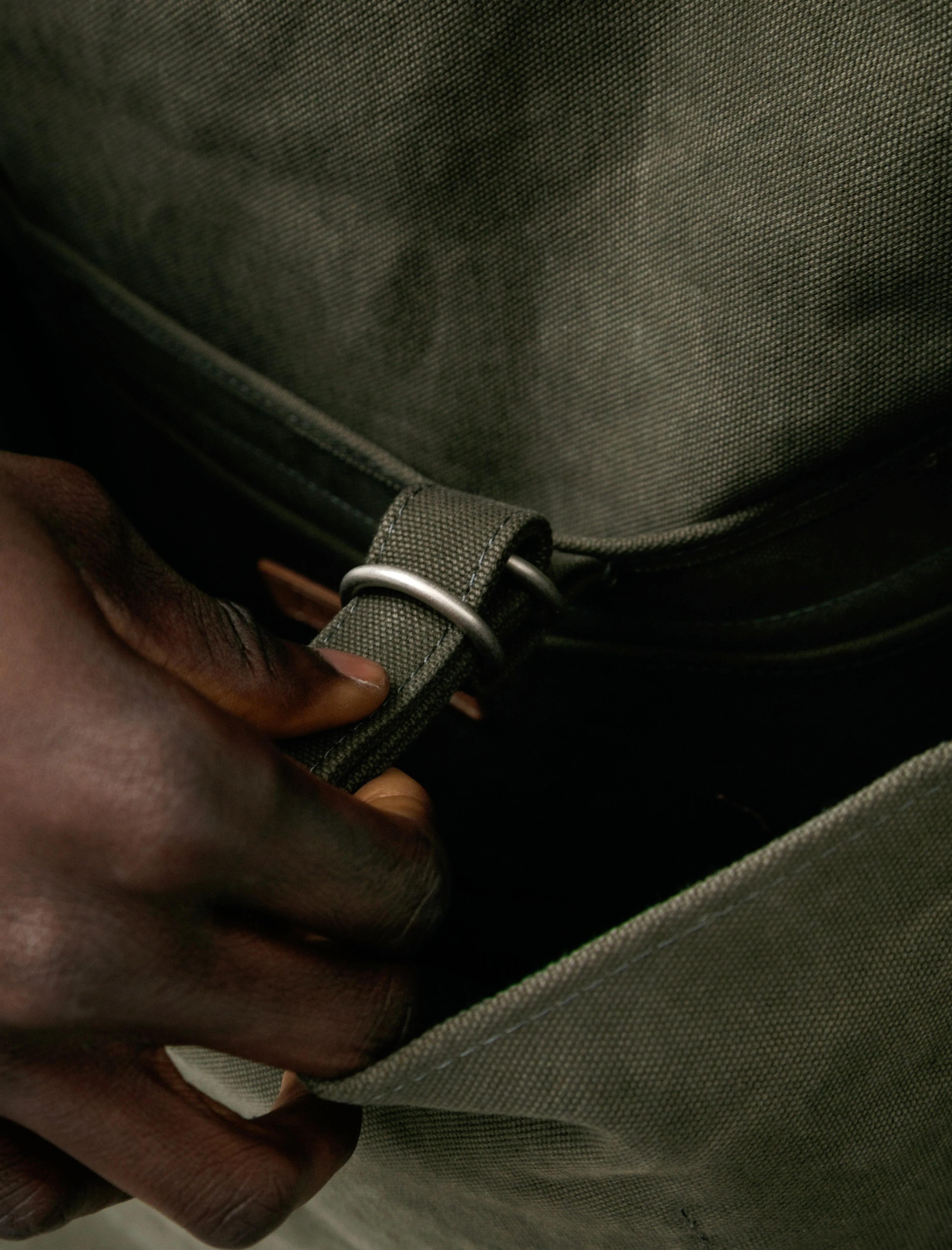 Washed Canvas Shoulder Bag Olive sold by SHOP NEIGHBOR product image thumbnail 4