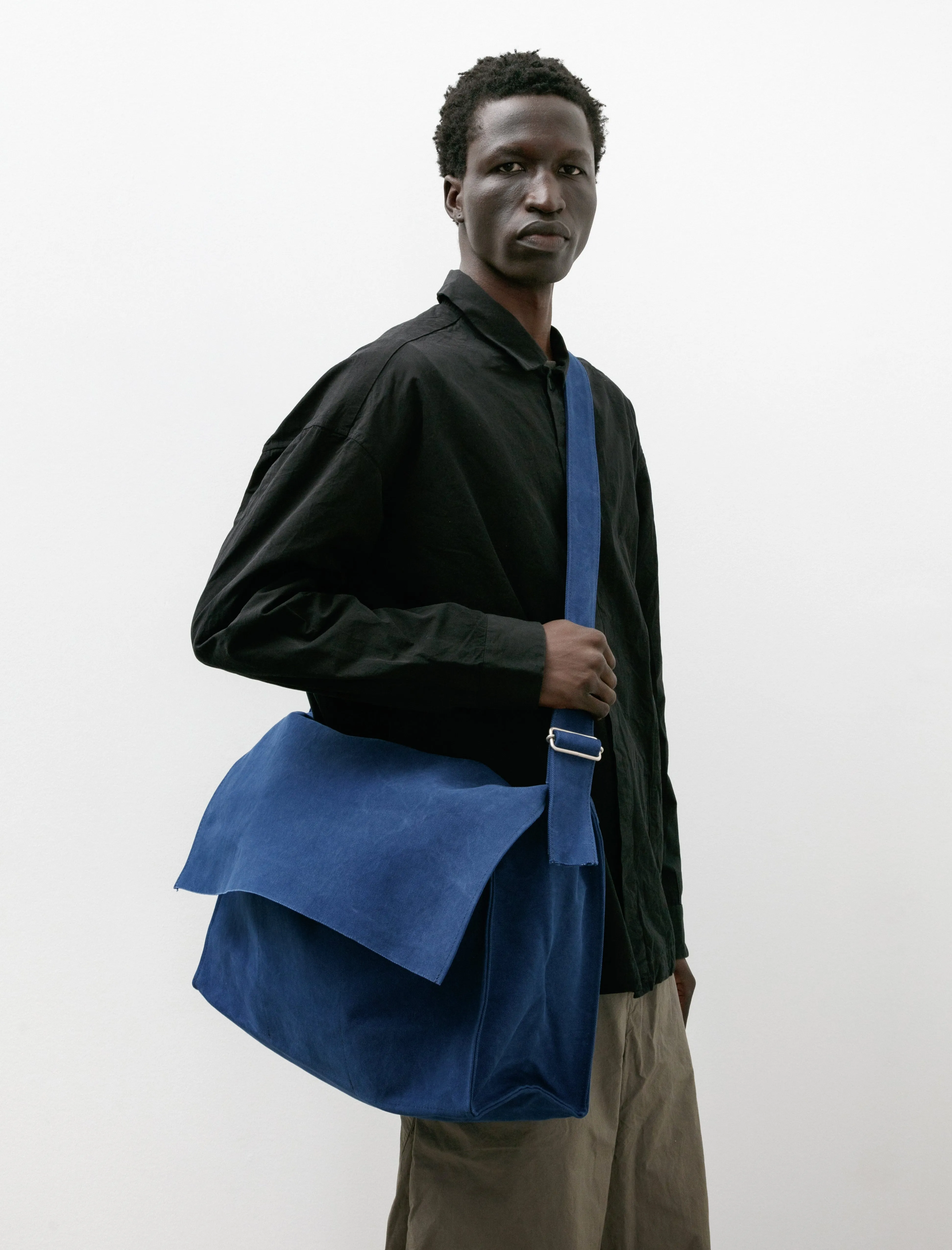 Washed Canvas Shoulder Bag Blue sold by SHOP NEIGHBOR