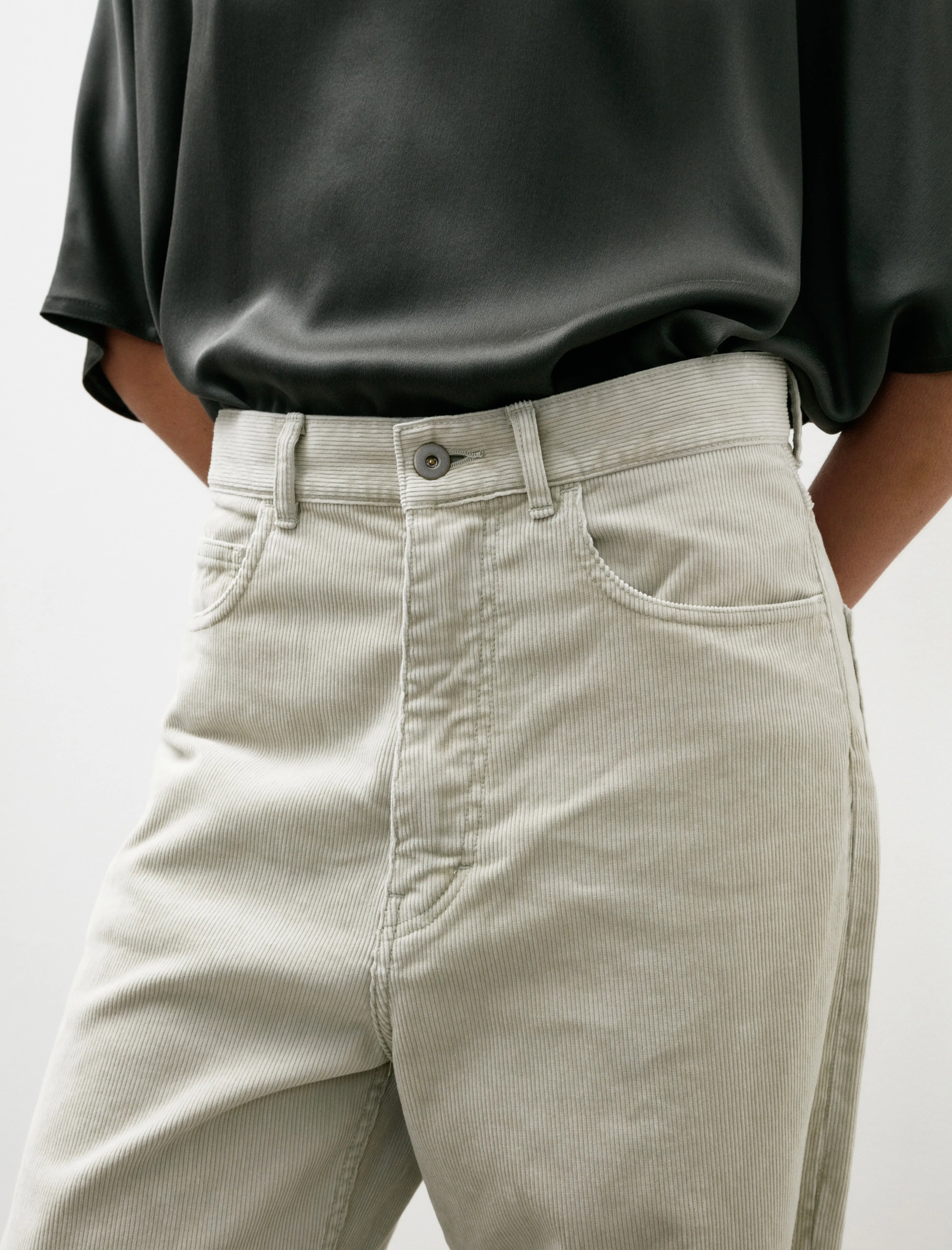 Pigment Dye Finx Corduroy Wide 5P Pants White Khaki W sold by SHOP NEIGHBOR product image thumbnail 3