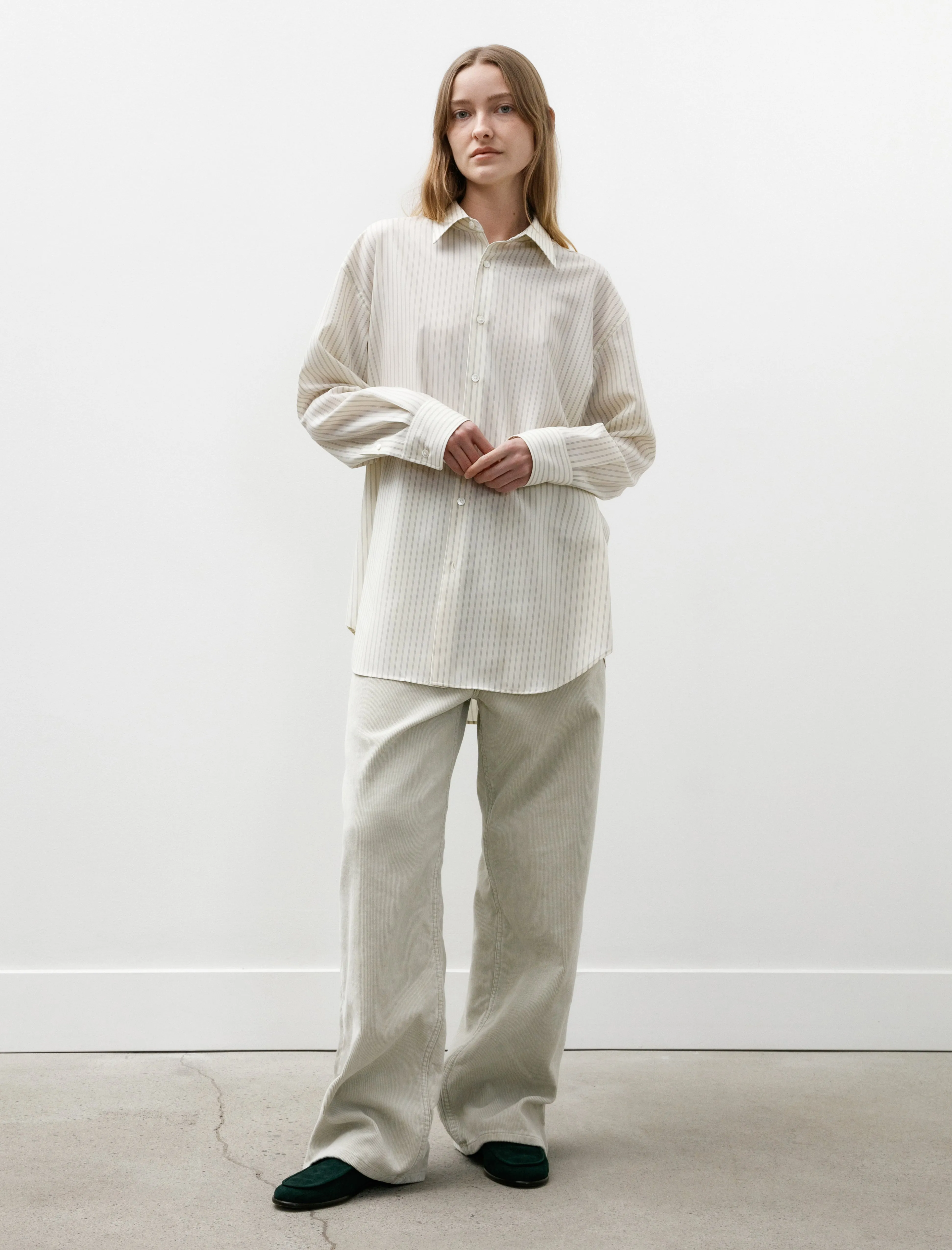 Pigment Dye Finx Corduroy Wide 5P Pants White Khaki W sold by SHOP NEIGHBOR